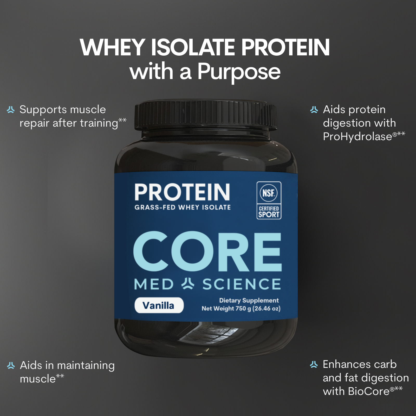 OIAM CORE Whey Protein Isolate Powder - Vanilla