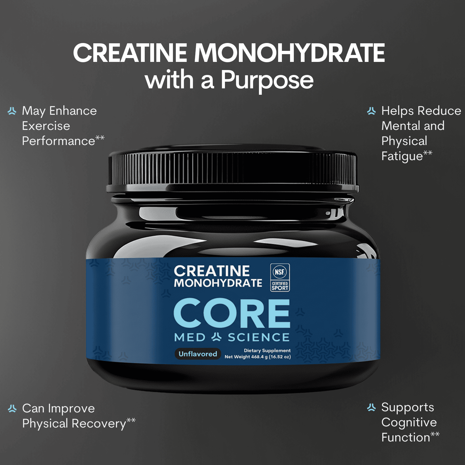 OIAM Core Creatine Monohydrate Powder - Unflavored