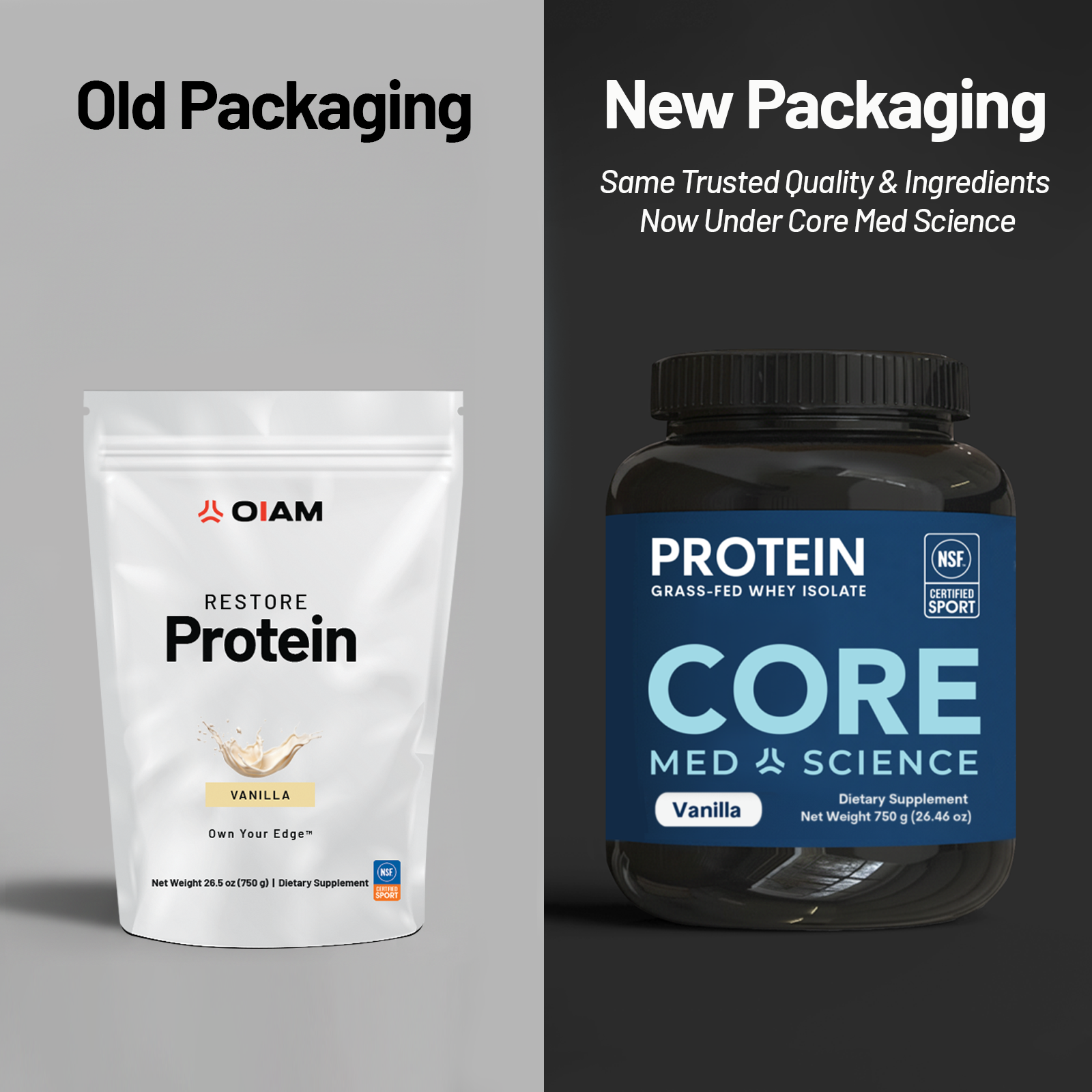 OIAM CORE Whey Protein Isolate Powder - Vanilla