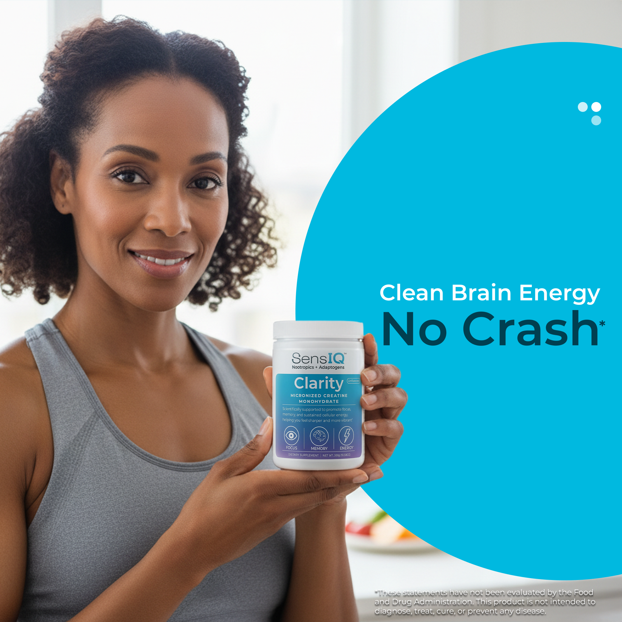 SENSIQ Clarity Micronized Creatine Monohydrate Powder - Unflavored