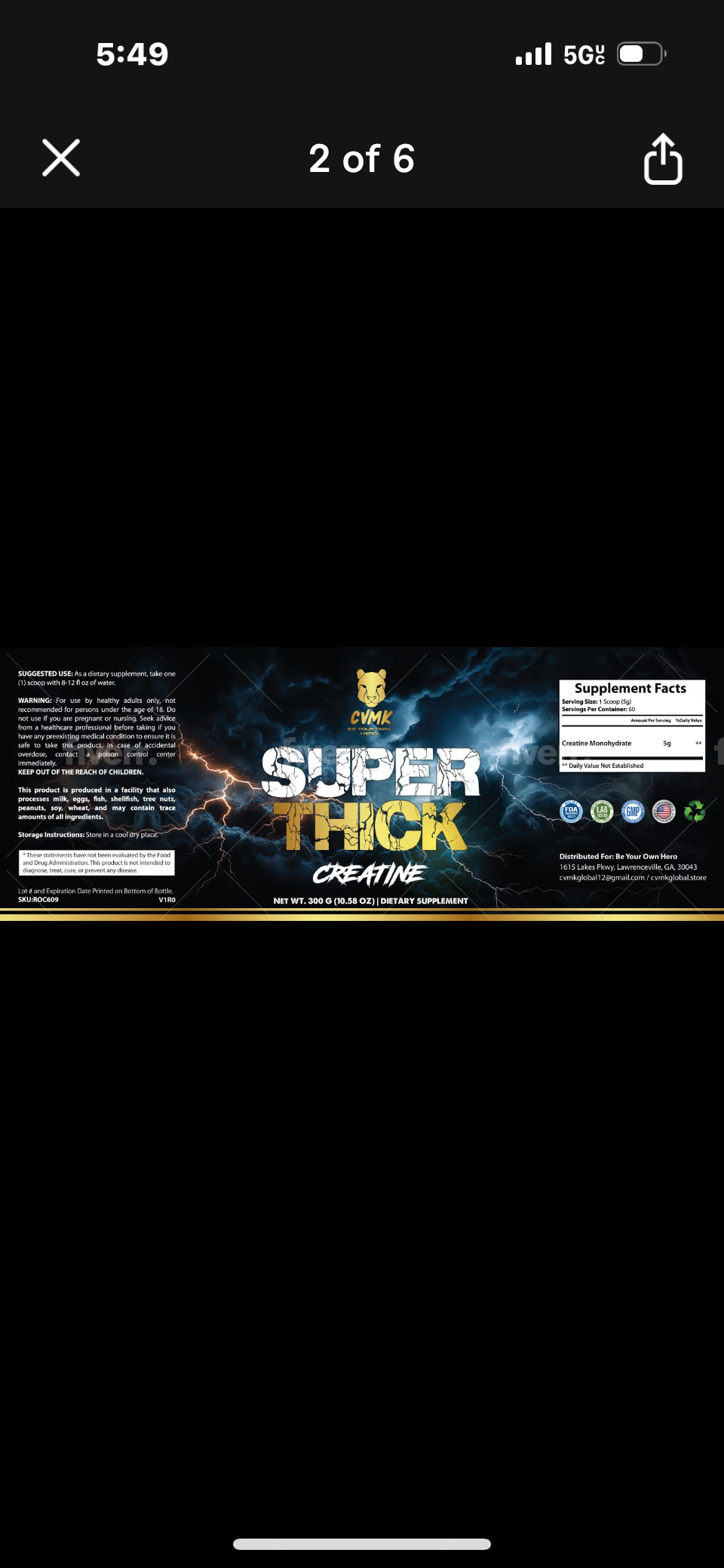 CVMK SUPER THICK Creatine Powder - Unflavored