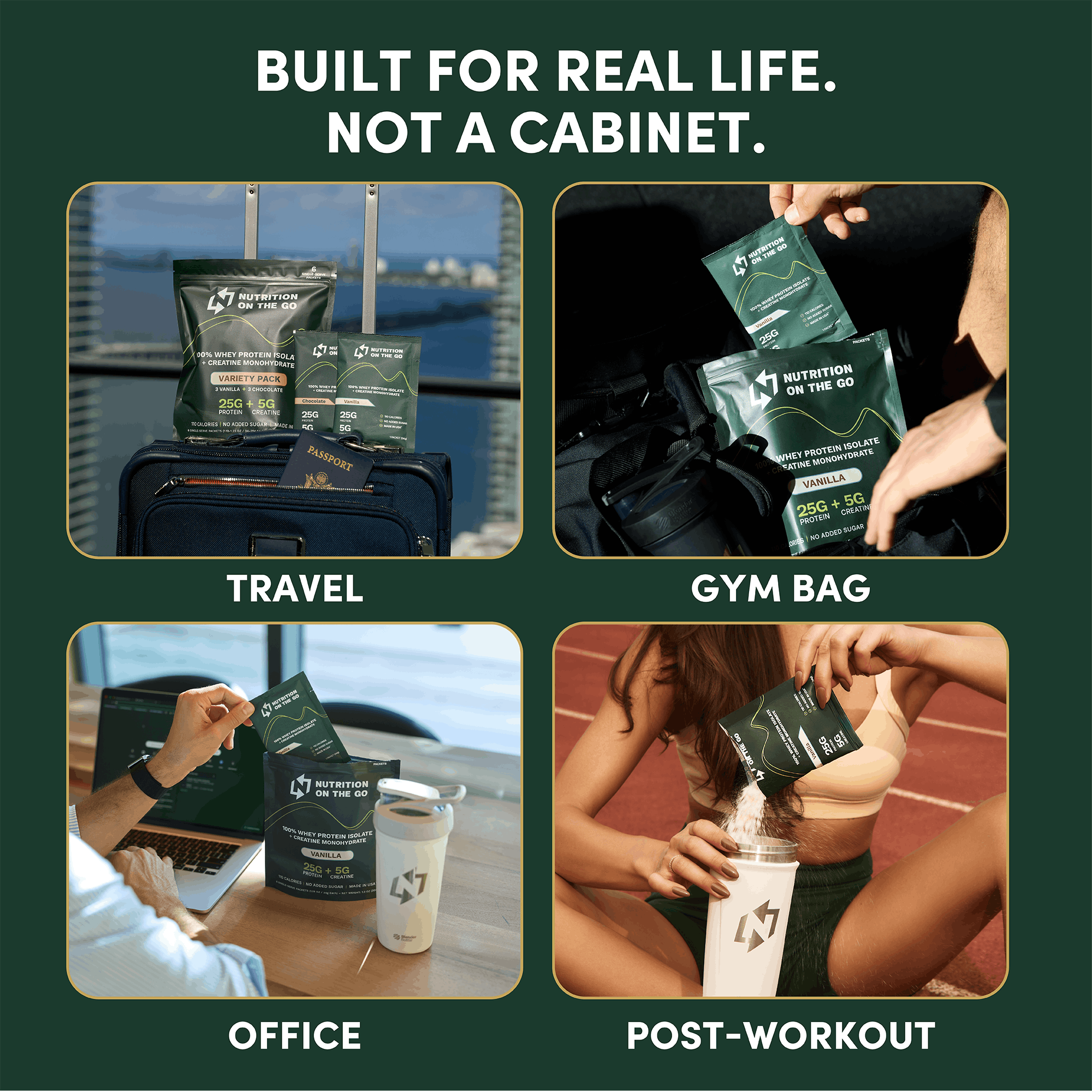 NUTRITION ON THE GO Whey Protein Isolate w/ Creatine Packets - Vanilla