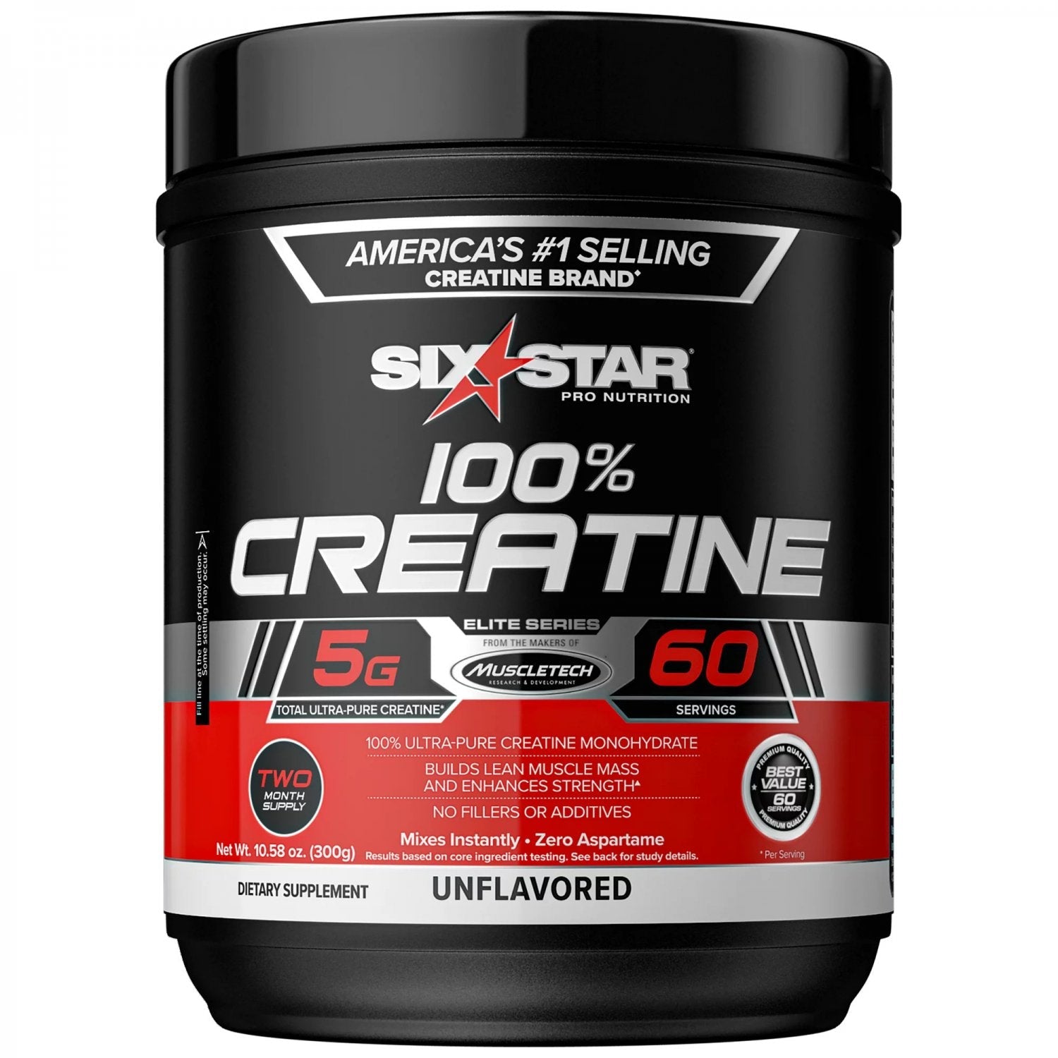 SIXSTAR Pro Nutrition 100% Creatine Powder - Unflavored
