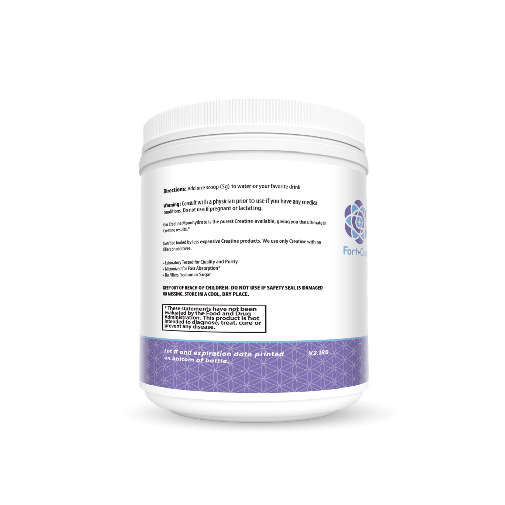 FORTCORE 100% Pure Creatine Monohydrate Powder - Unflavored