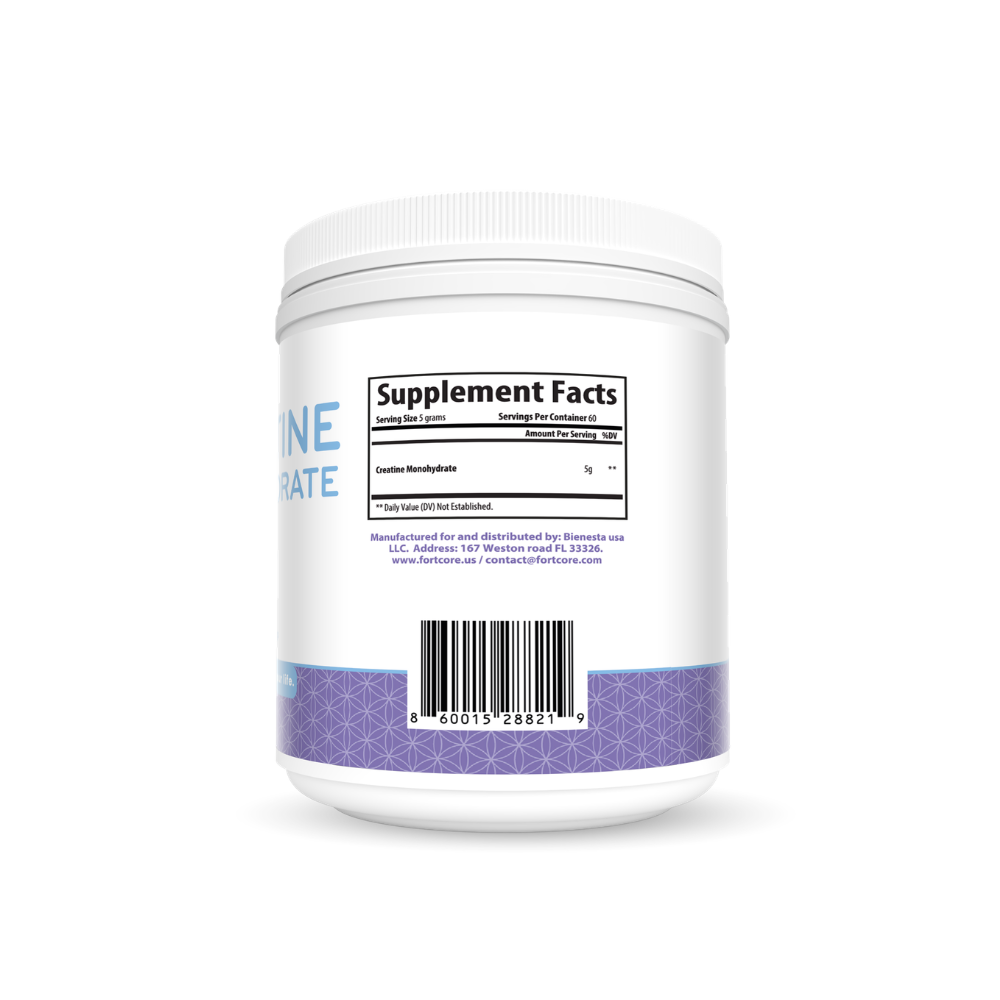 FORTCORE 100% Pure Creatine Monohydrate Powder - Unflavored