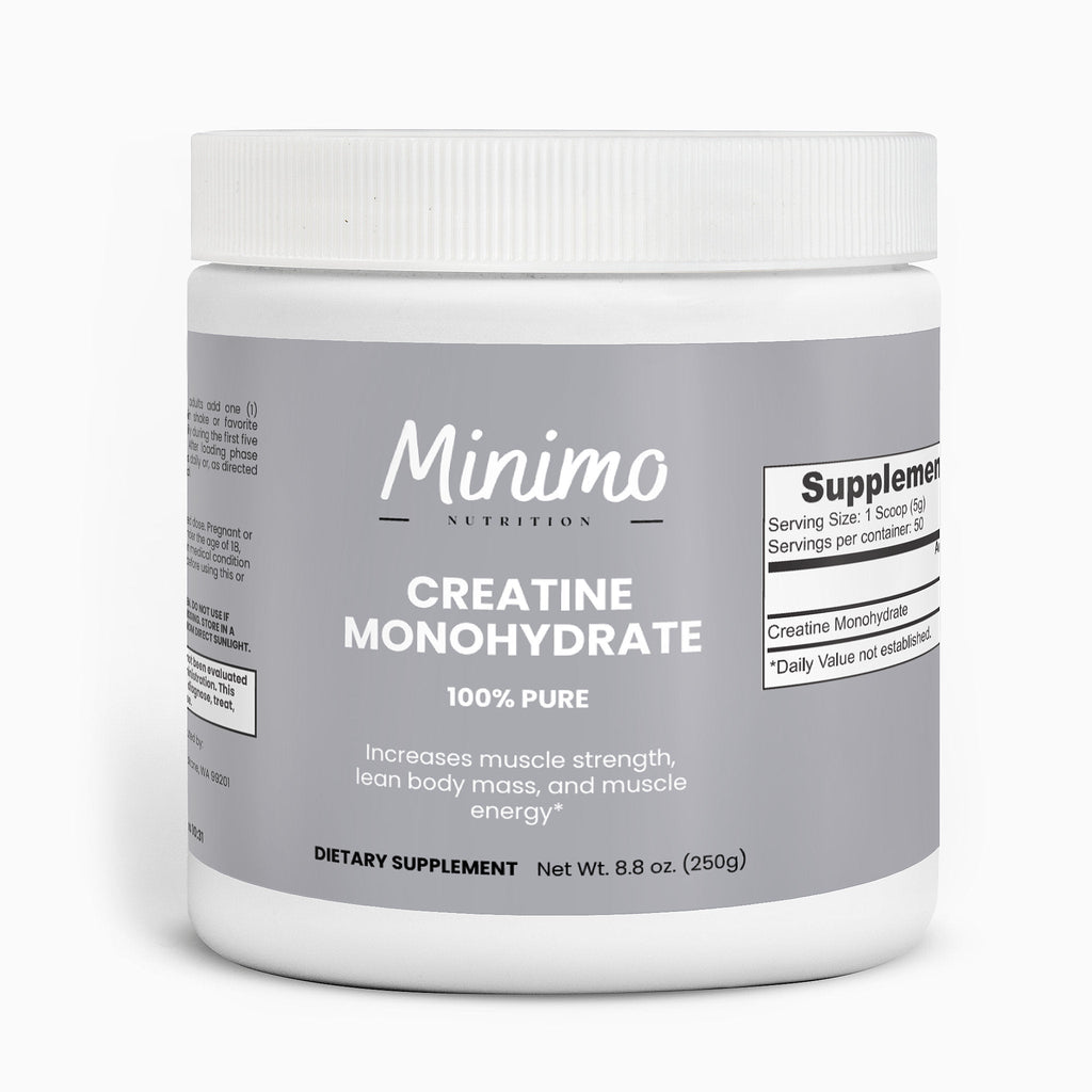 MINIMO 100% Pure Creatine Monohydrate Powder - Unflavored