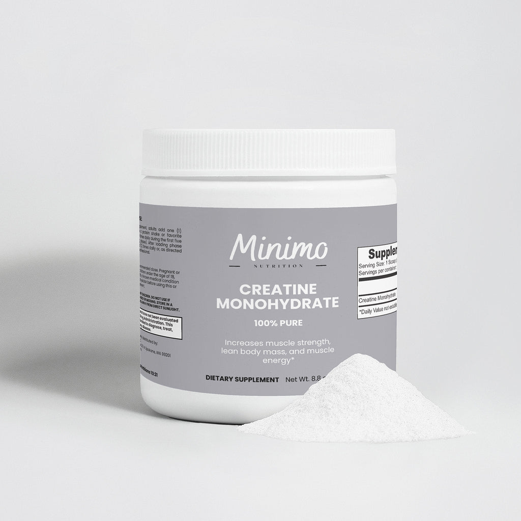 MINIMO 100% Pure Creatine Monohydrate Powder - Unflavored