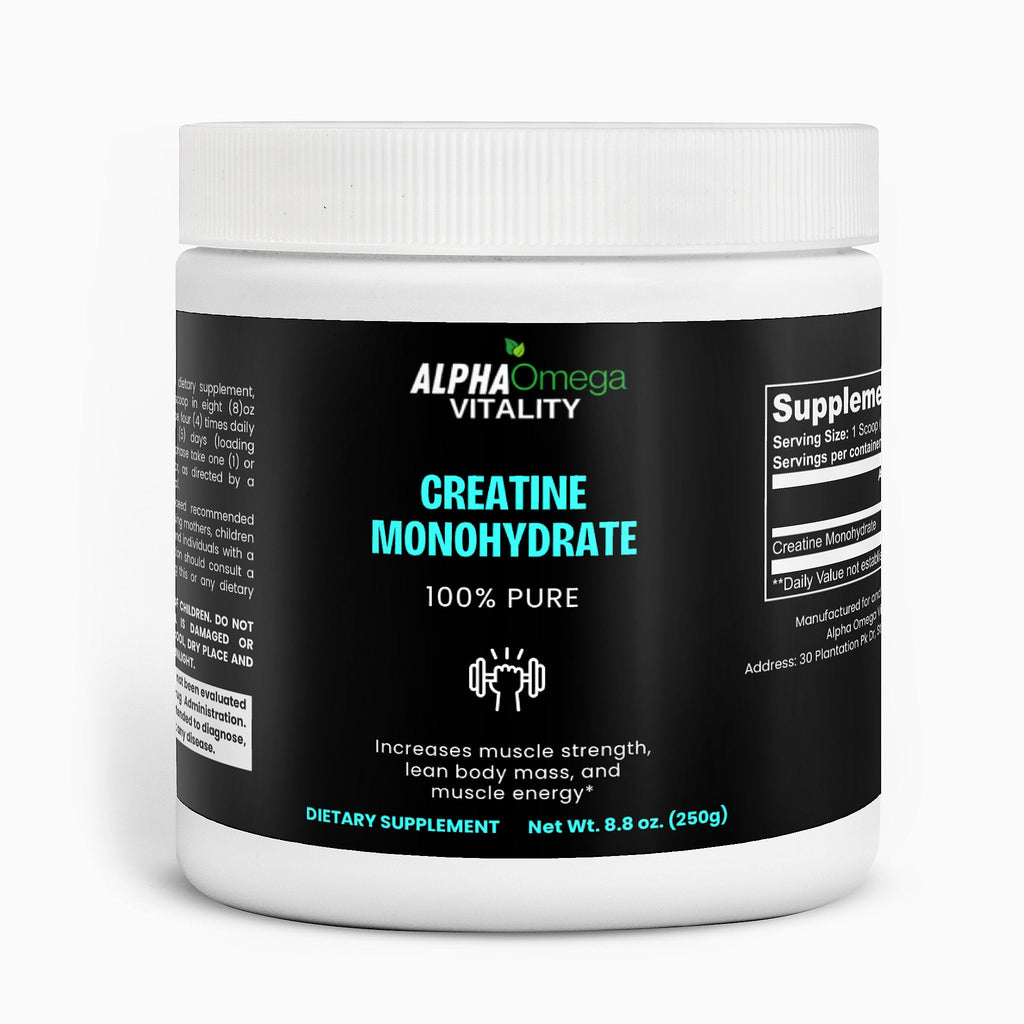 ALPHA OMEGA Pure Creatine Monohydrate Powder - Unflavored