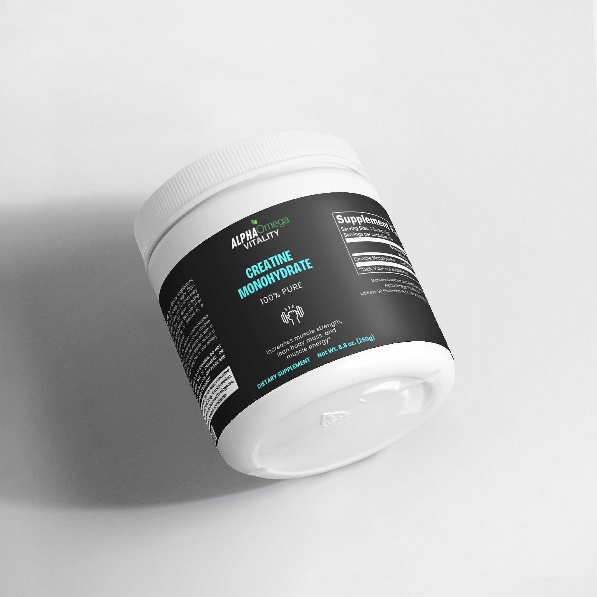 ALPHA OMEGA Pure Creatine Monohydrate Powder - Unflavored