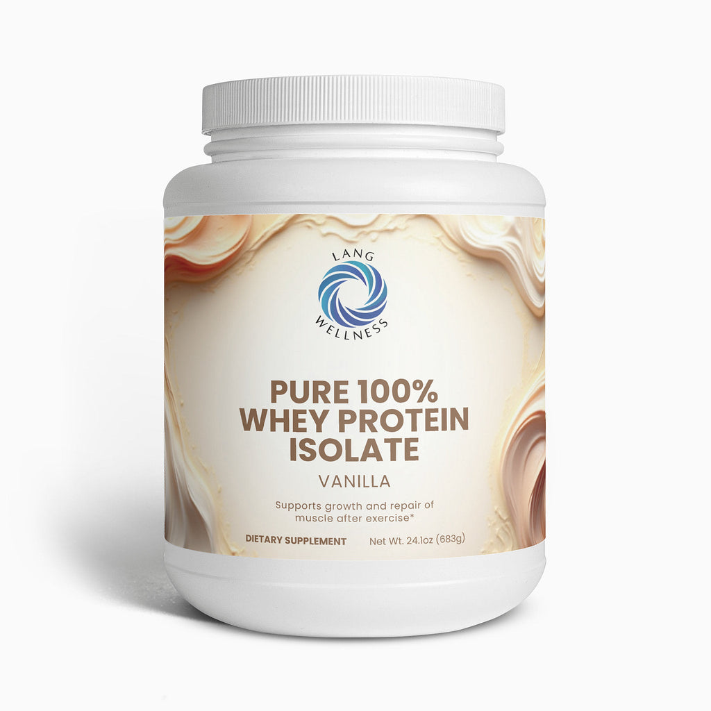 LANG WELLNESS Pure 100% Whey Protein Isolate Powder - Vanilla