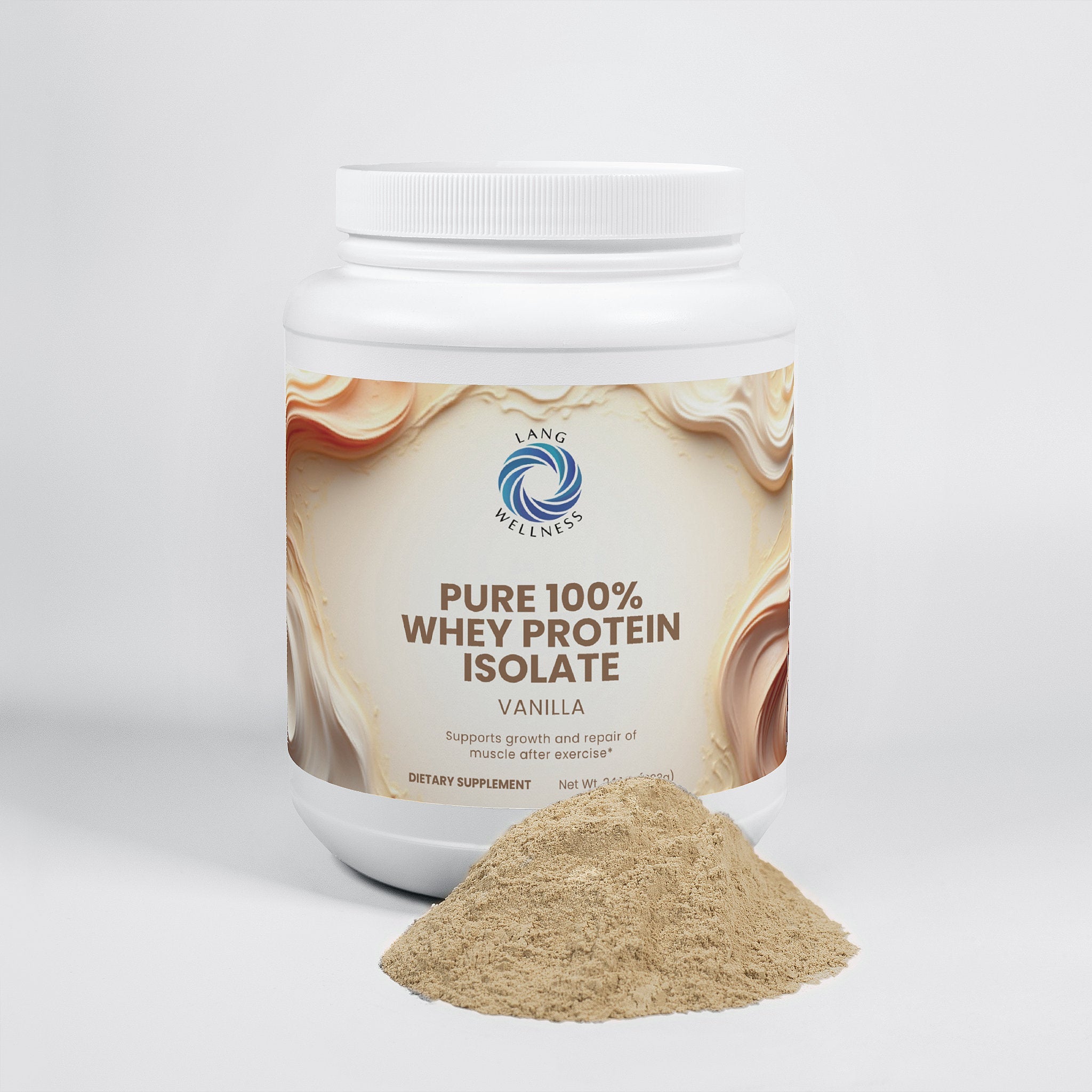 LANG WELLNESS Pure 100% Whey Protein Isolate Powder - Vanilla
