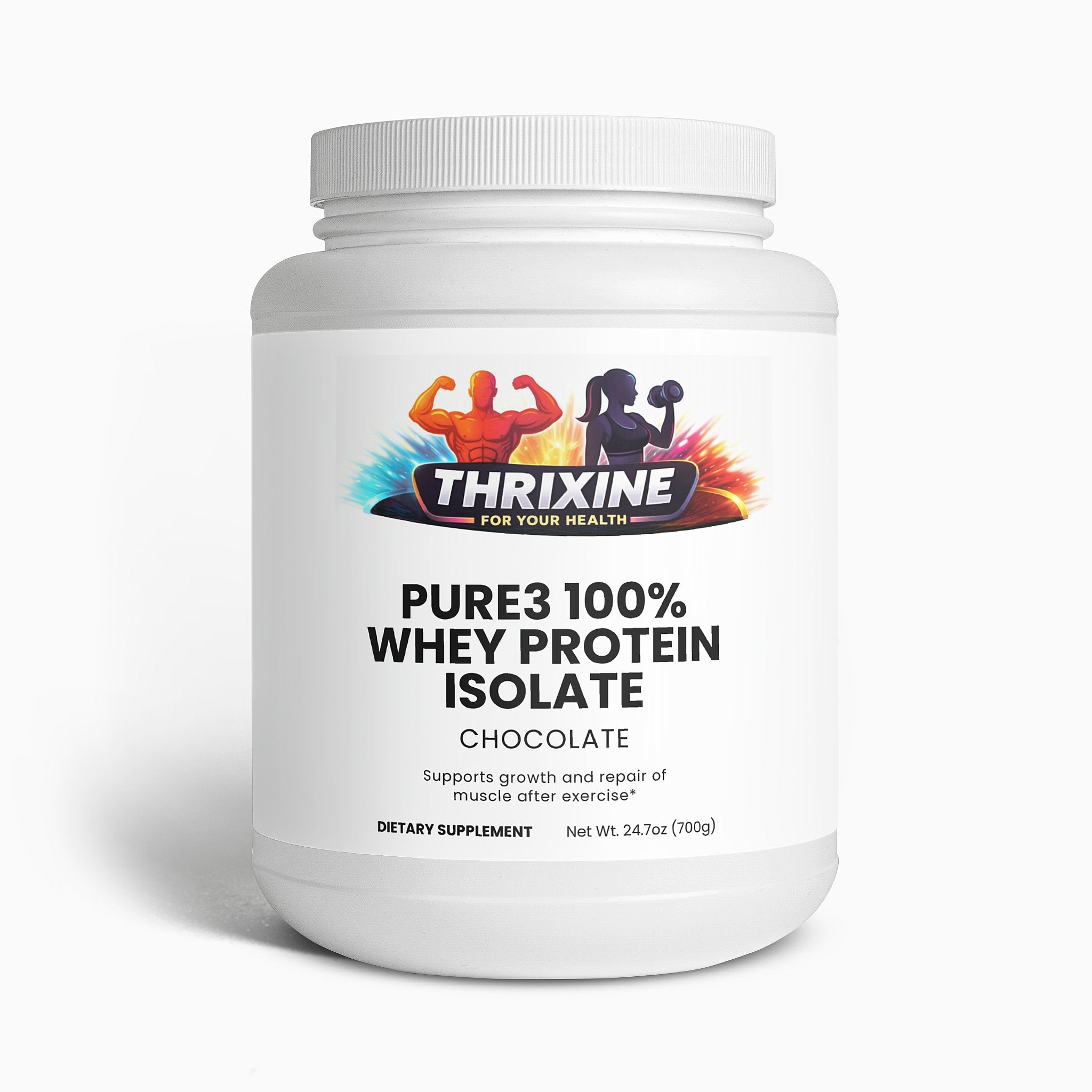 THRIXINE Pure3 100% Whey Protein Isolate Powder - Chocolate