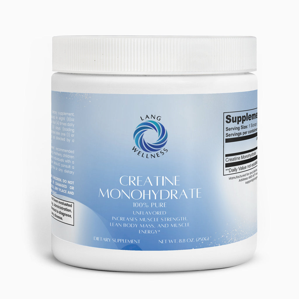 LANG WELLNESS 100% Pure Creatine Monohydrate Powder - Unflavored