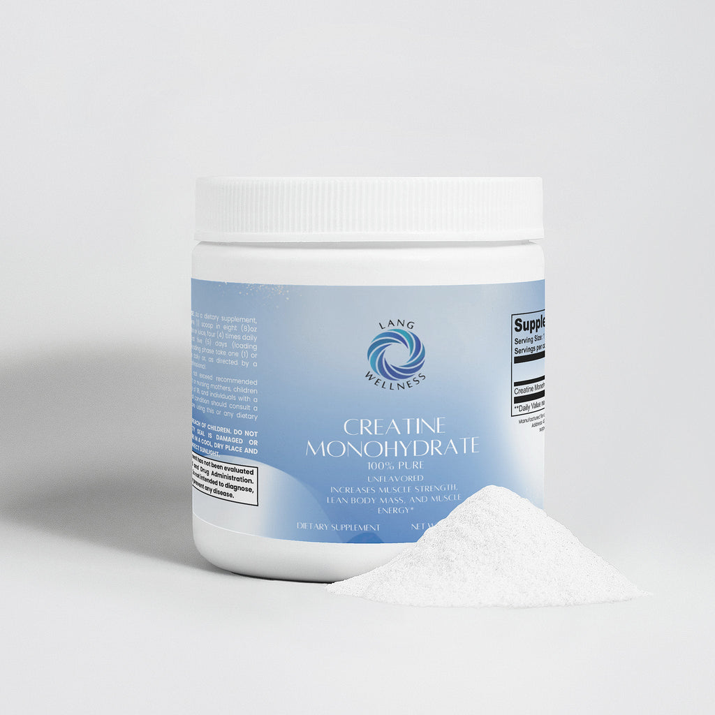 LANG WELLNESS 100% Pure Creatine Monohydrate Powder - Unflavored