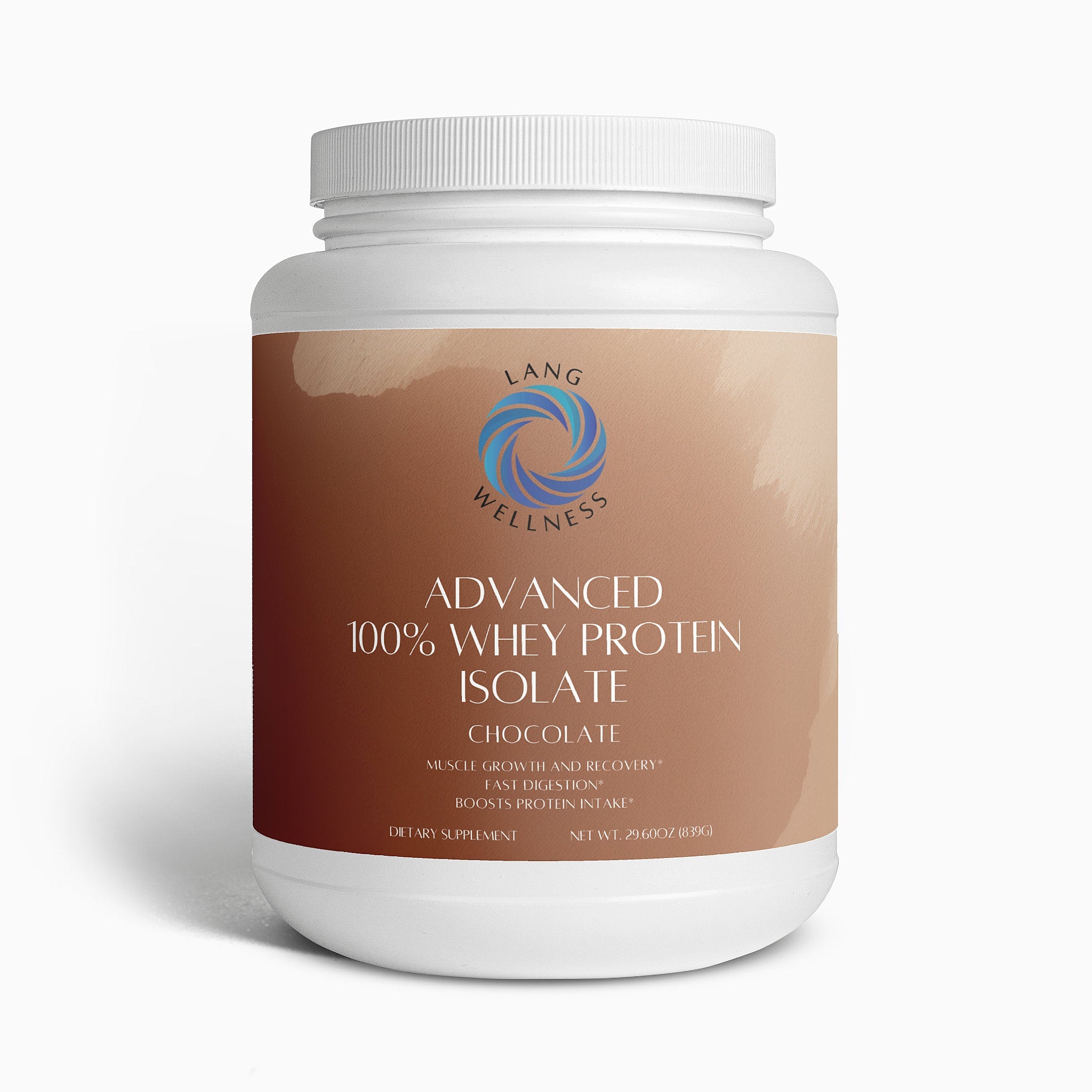 LANG WELLNESS Advanced 100% Whey Protein Isolate Powder - Chocolate