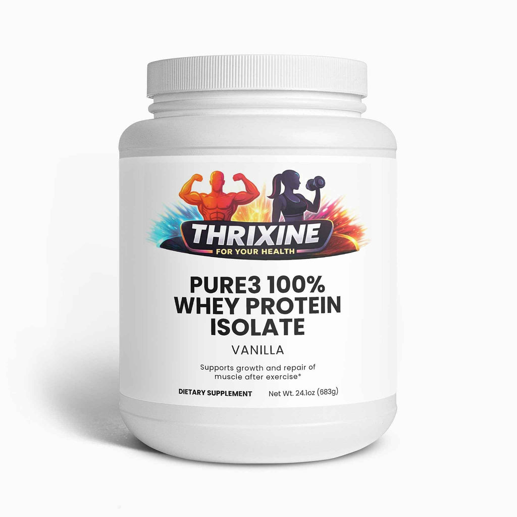 THRIXINE Pure3 Whey Protein Isolate Powder - Vanilla