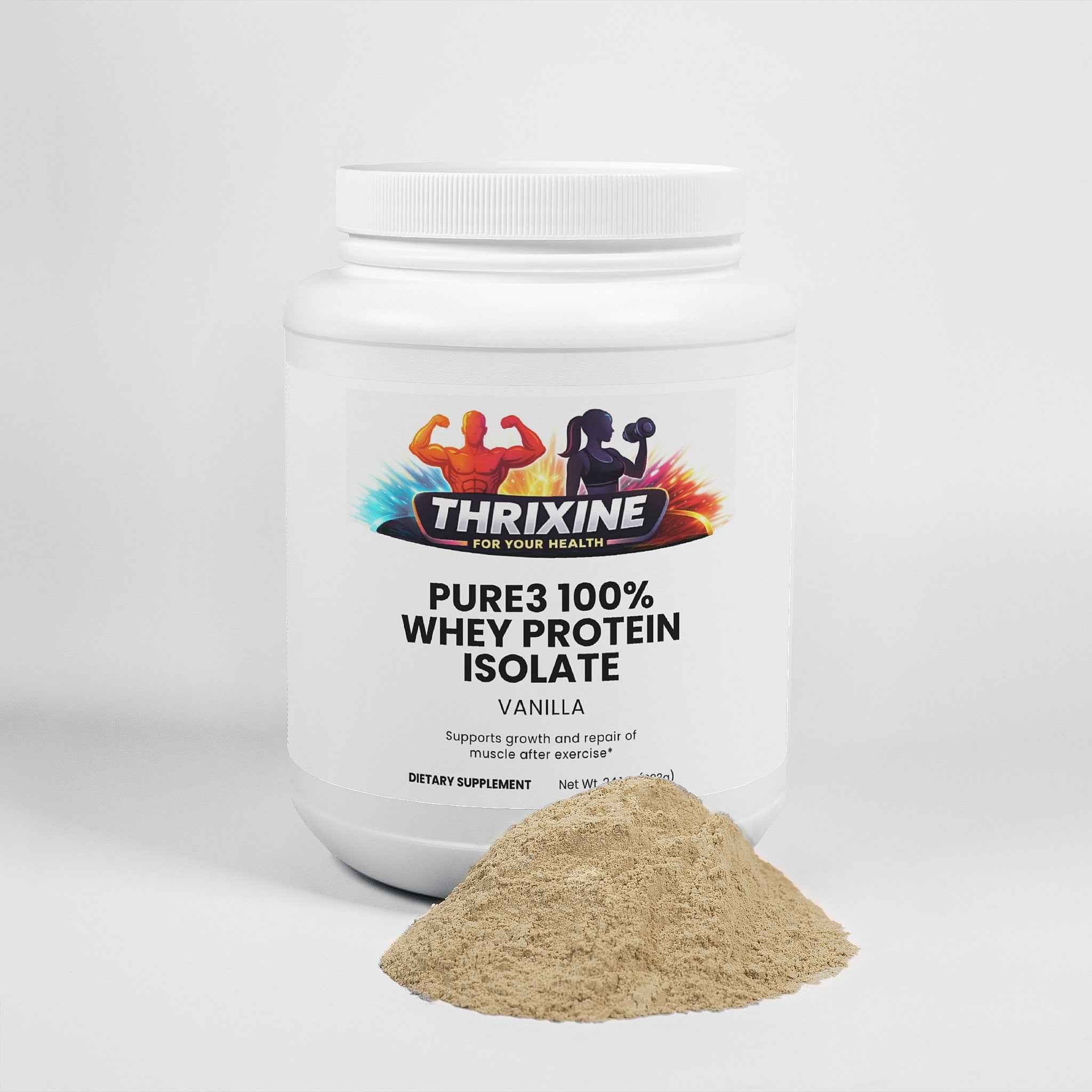 THRIXINE Pure3 Whey Protein Isolate Powder - Vanilla