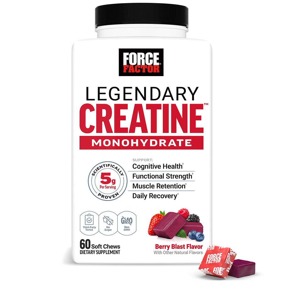 FORCE FACTOR Legendary Creatine Monohydrate Soft Chews - Berry Blast