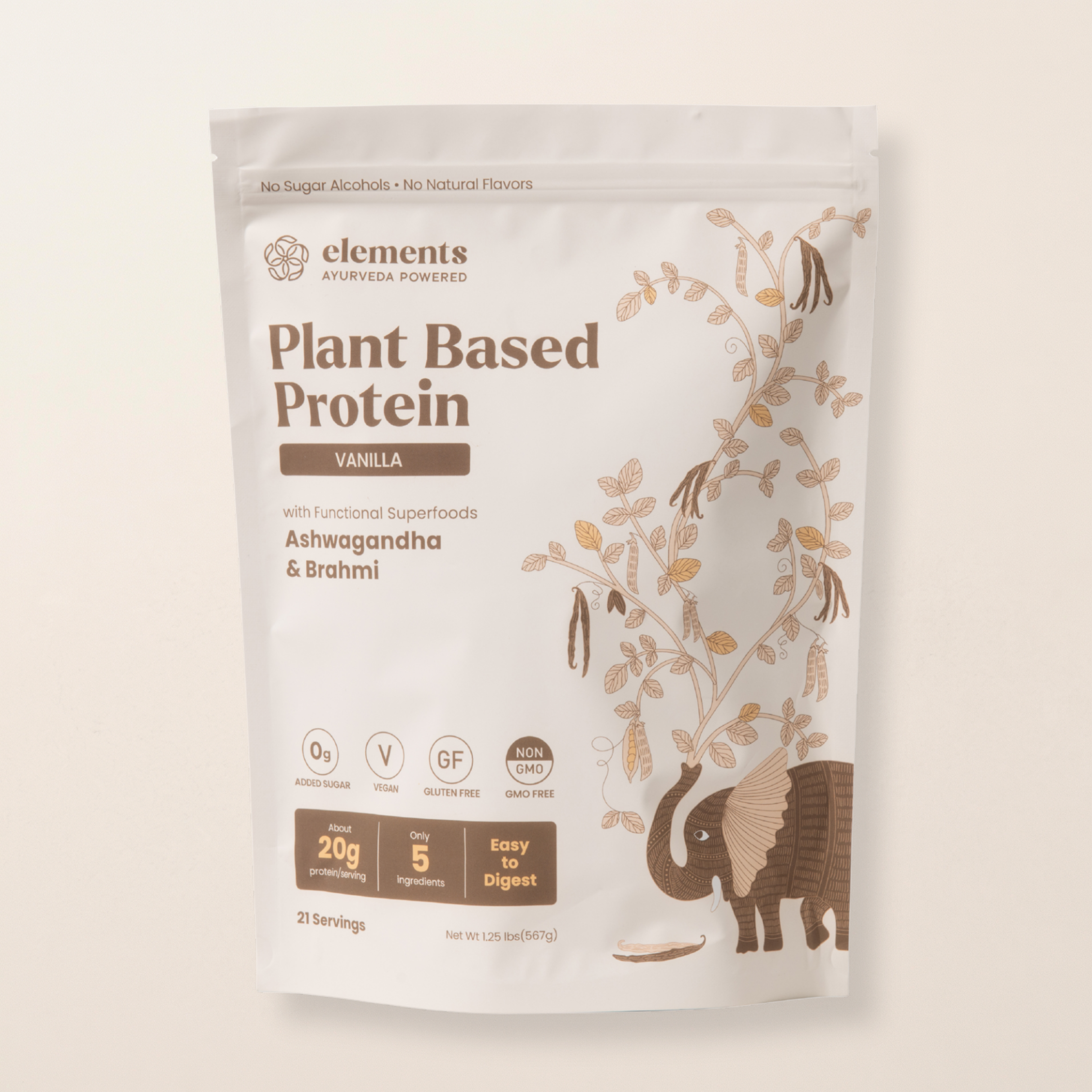ELEMENTS Plant Based Protein Powder w/ Ashwagandha - Vanilla