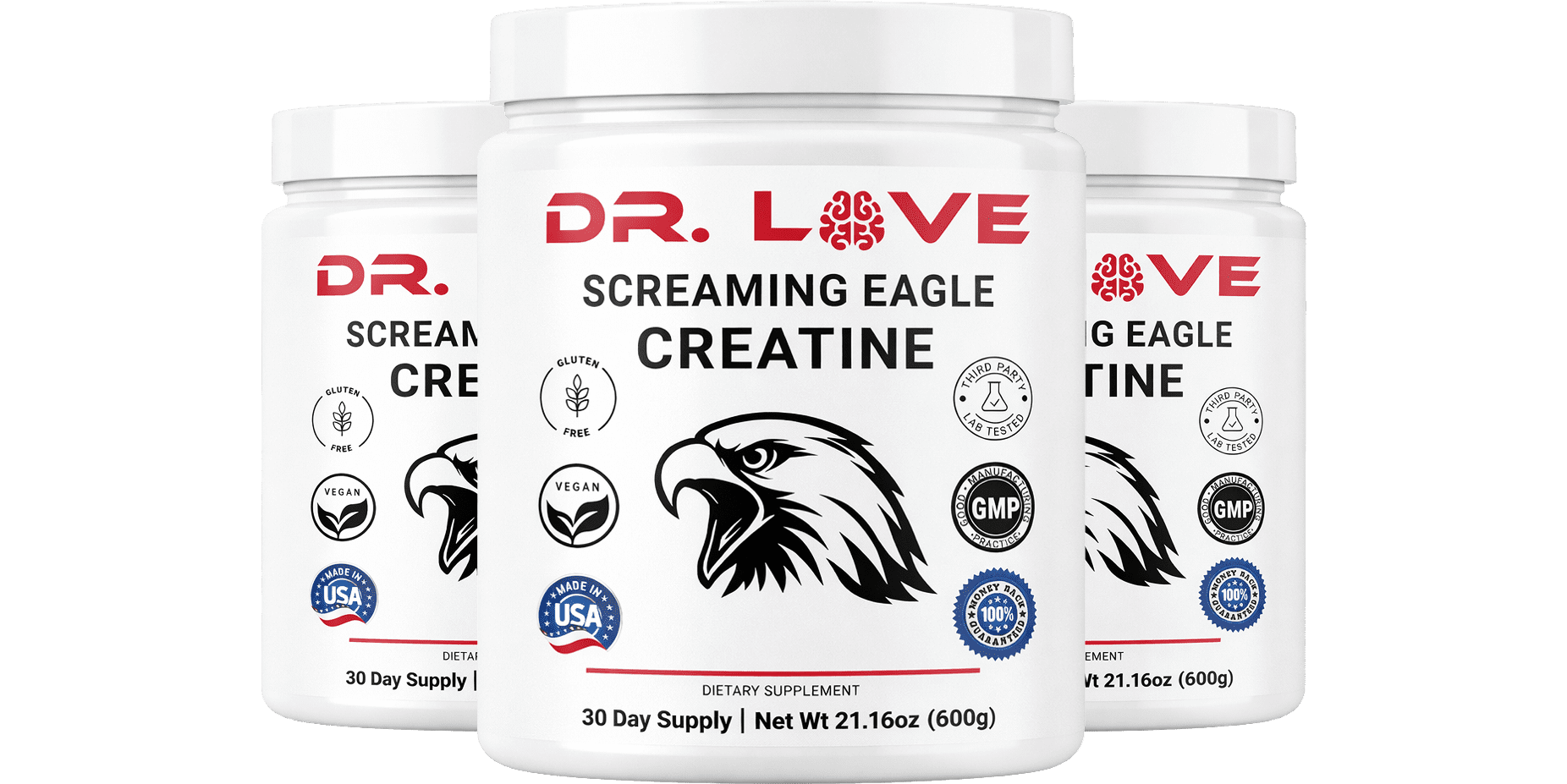 DR. LOVE'S Screaming Eagle Creatine Monohydrate Powder - Unflavored