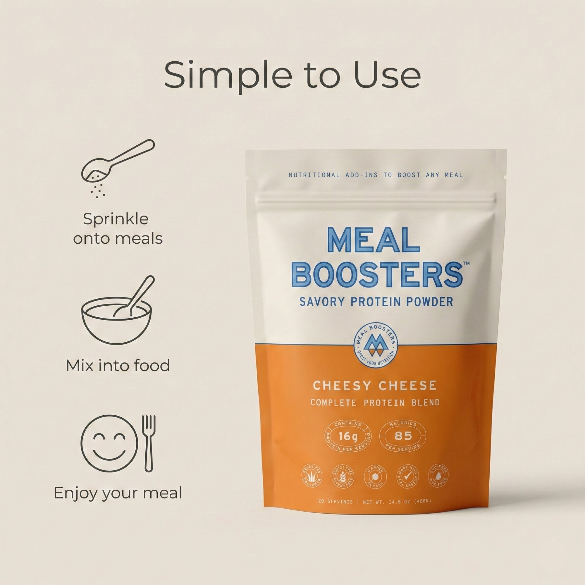 MEAL BOOSTERS Collagen + Protein Powder - Cheesy Cheese