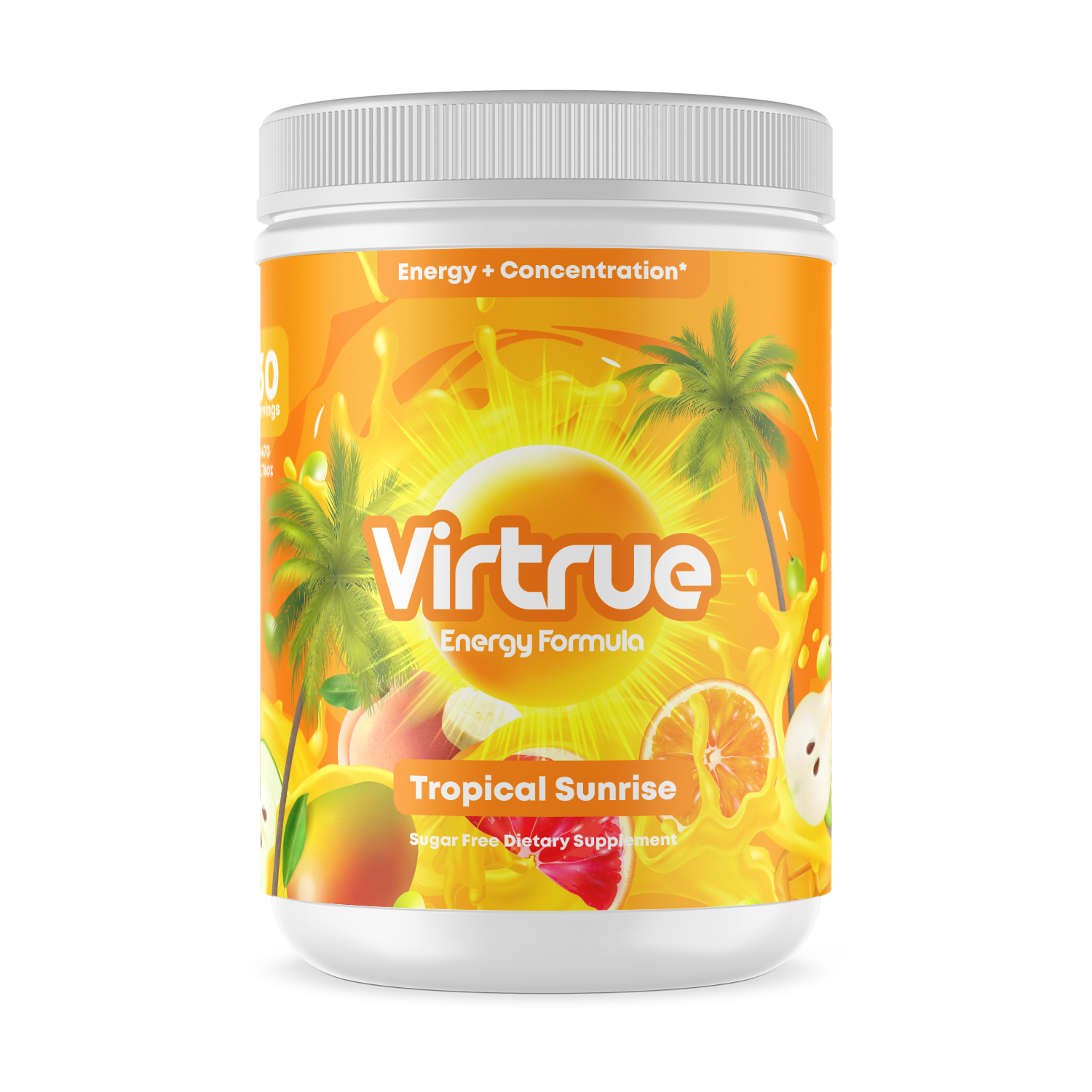 VIRTRUE Sugar-Free Pre-Workout - Tropical Sunrise