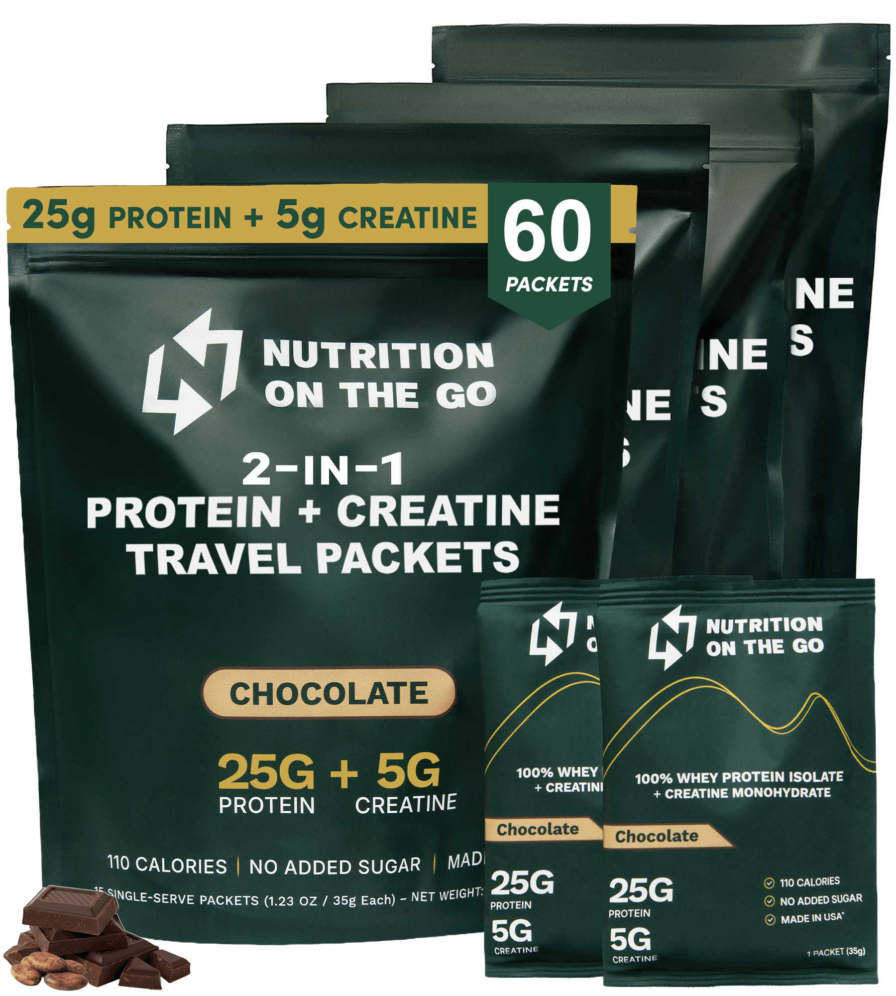 NUTRITION ON THE GO Whey Protein Isolate w/ Creatine Packets - Vanilla