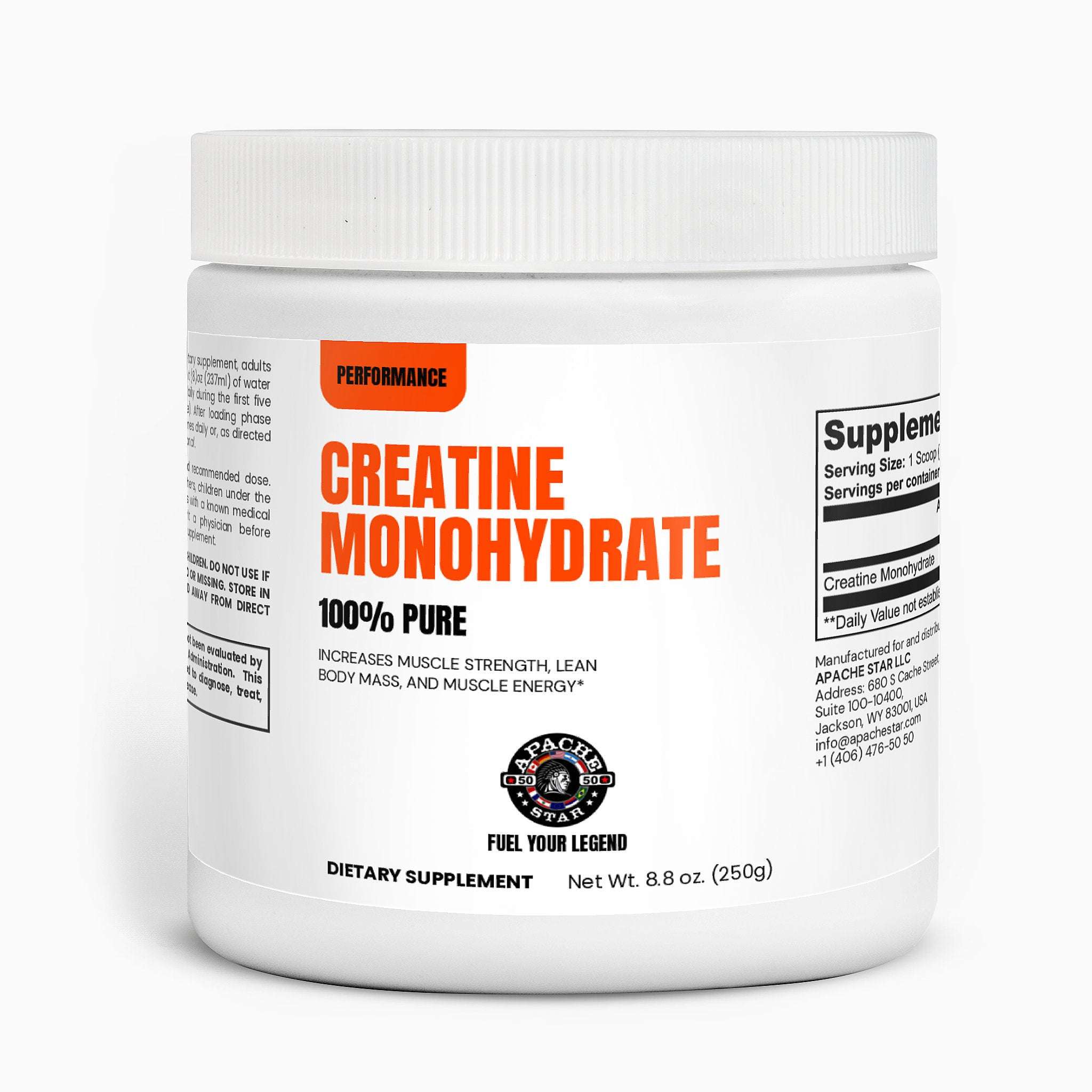 APACHE STAR 100% Pure Creatine Monohydrate Powder - Unflavored