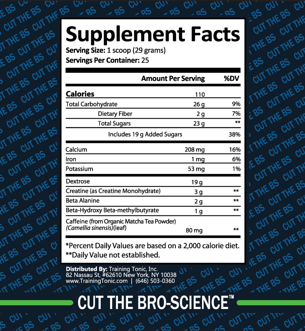 TRAINING TONIC Performance Primer Pre-Workout - Matcha