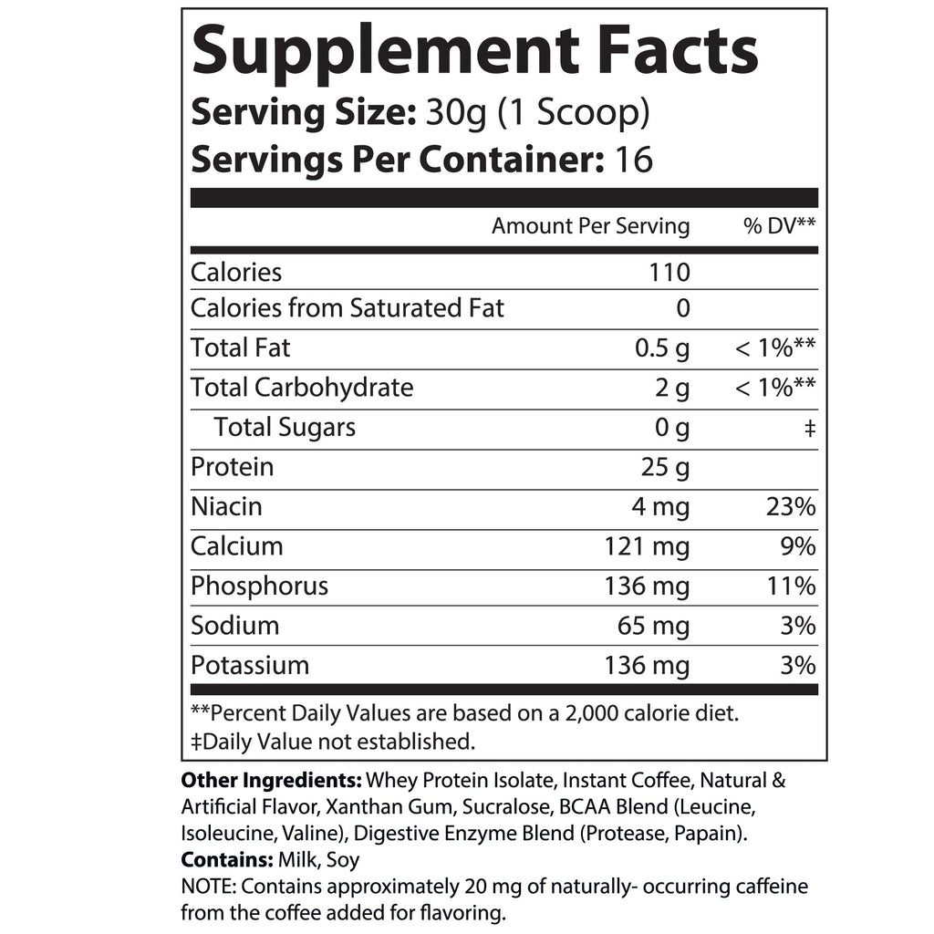 VIRTRUE Whey Protein Isolate Powder - Cappuccino