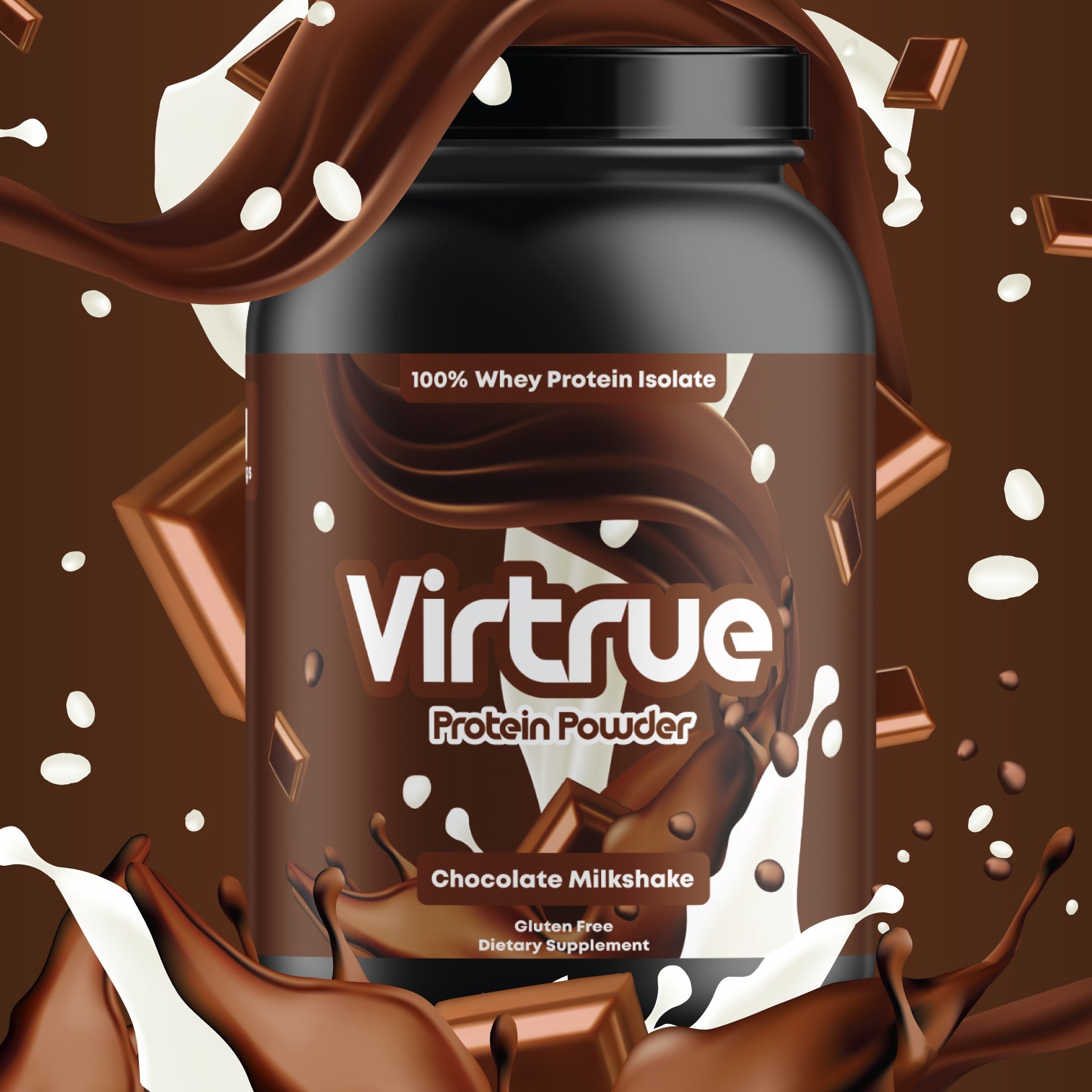 VIRTRUE Whey Protein Isolate Powder - Chocolate Milkshake
