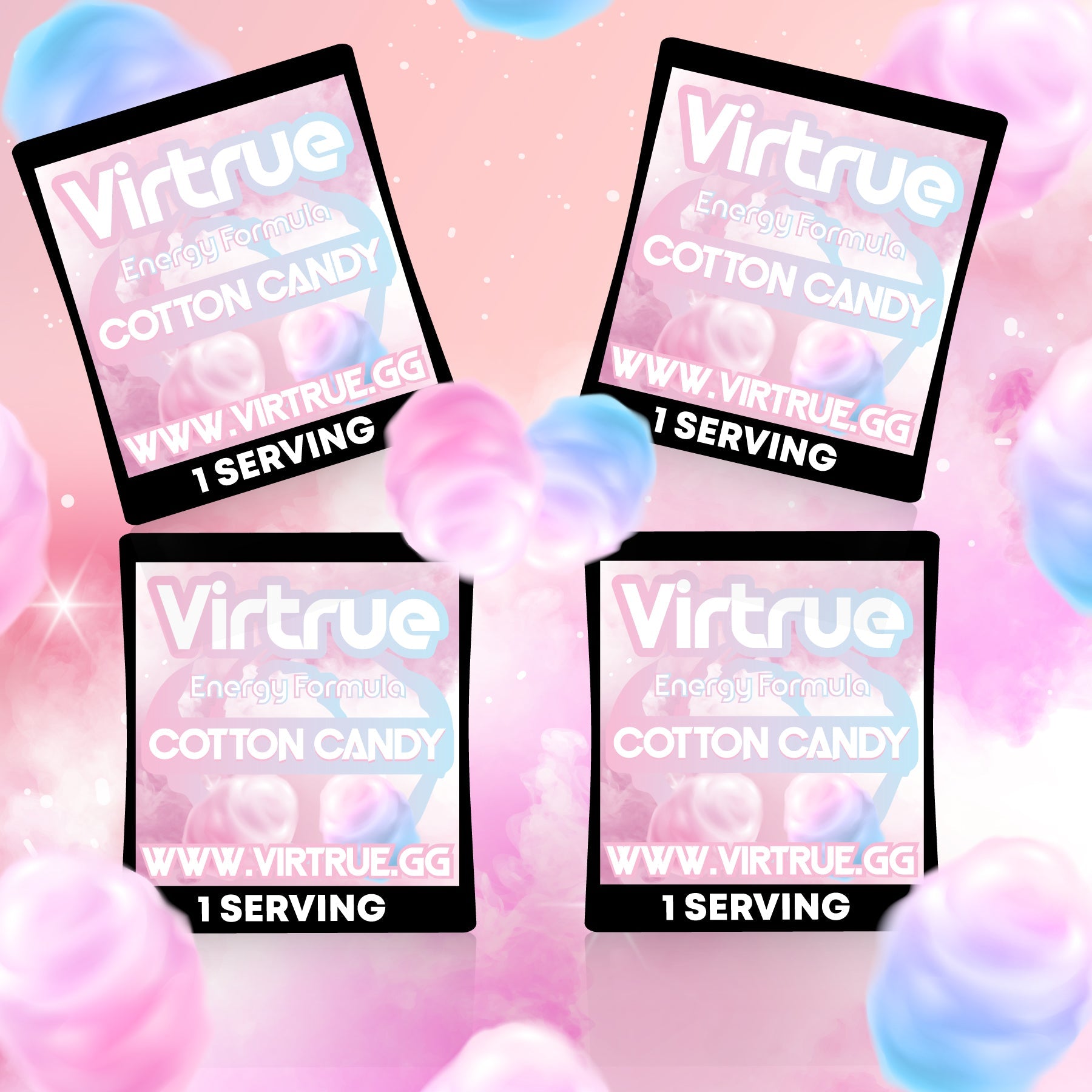 VIRTRUE Sugar-Free Pre-Workout Travel Packs Set of 4 - 12 Flavors