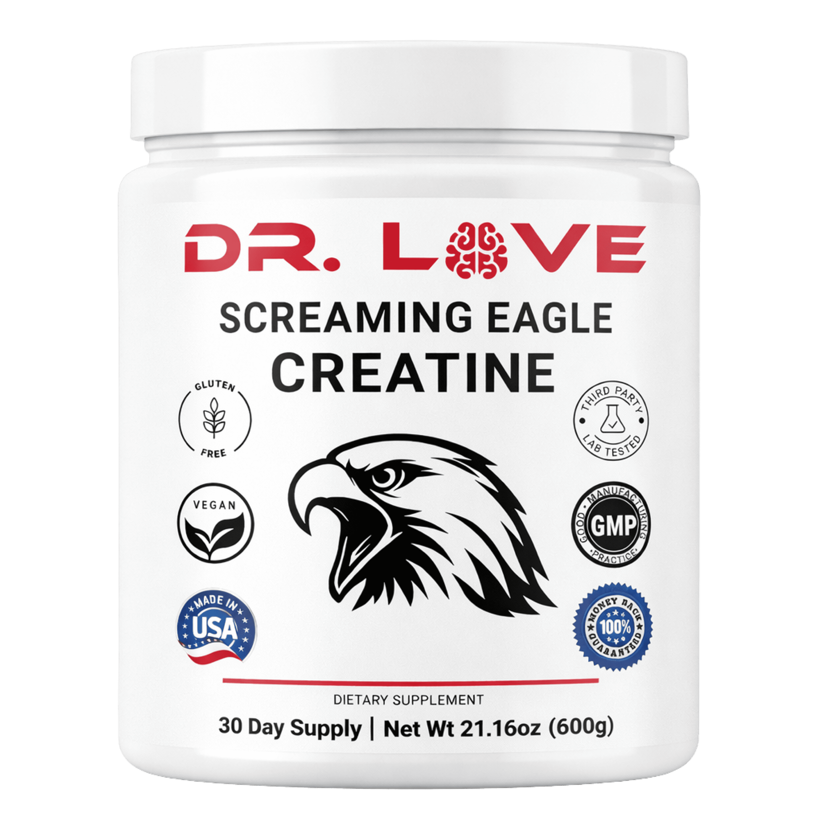 DR. LOVE'S Screaming Eagle Creatine Monohydrate Powder - Unflavored