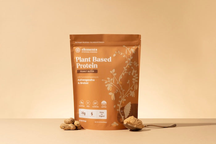 ELEMENTS Plant Based Protein Powder w/ Ashwagandha - Peanut Butter