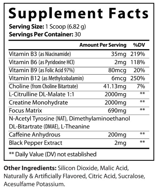VIRTRUE Sugar-Free Pre-Workout - Fruit Punch