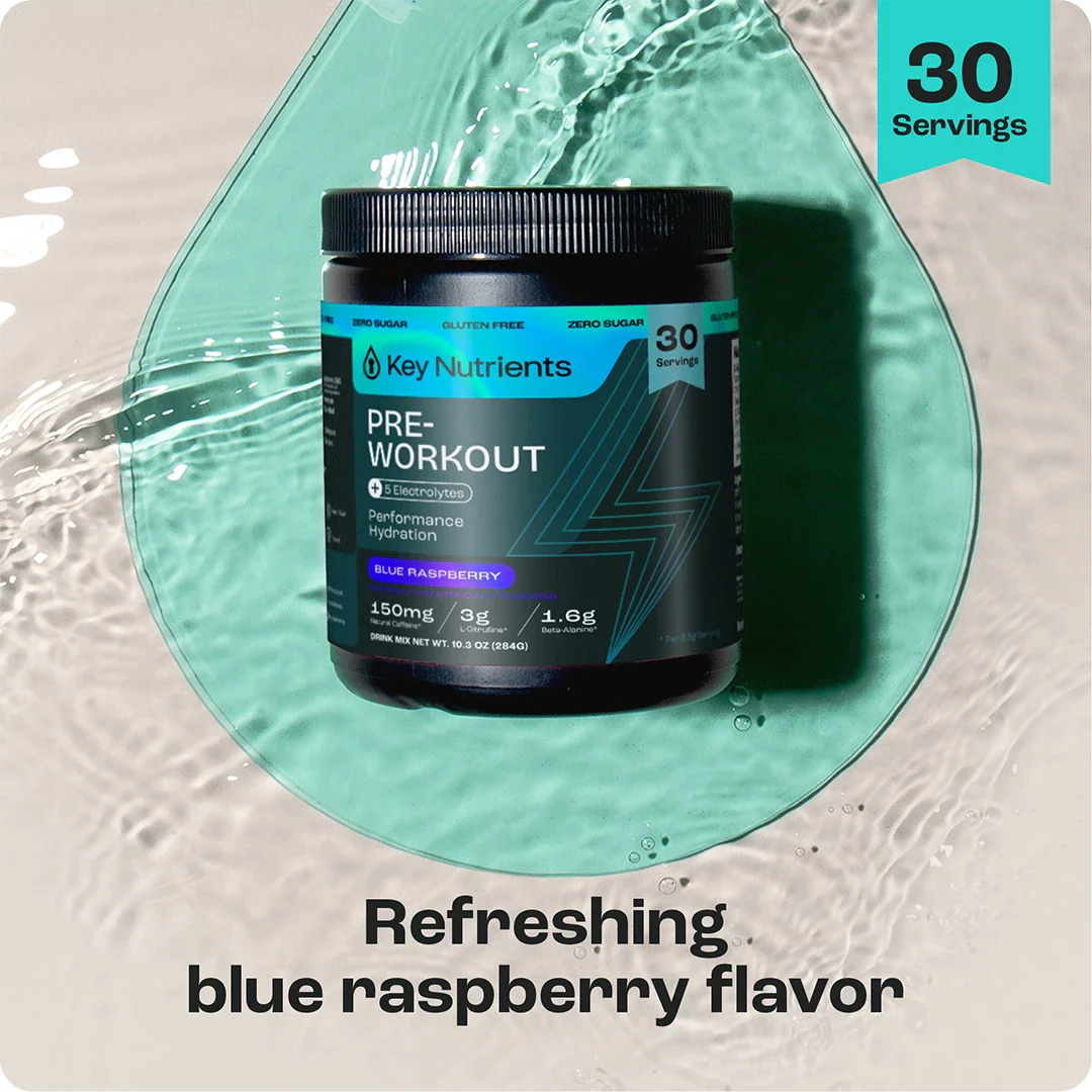 KEY NUTRIENTS Pre-Workout with Electrolytes - Blue Raspberry