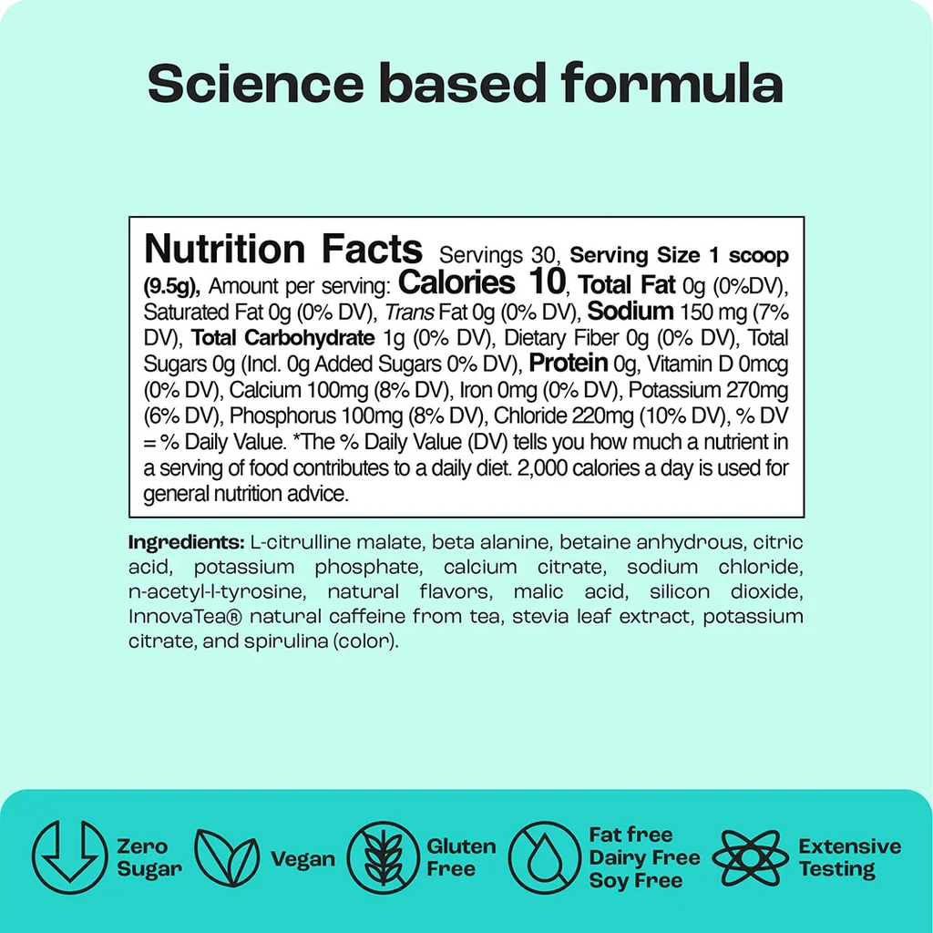 KEY NUTRIENTS Pre-Workout with Electrolytes - Blue Raspberry
