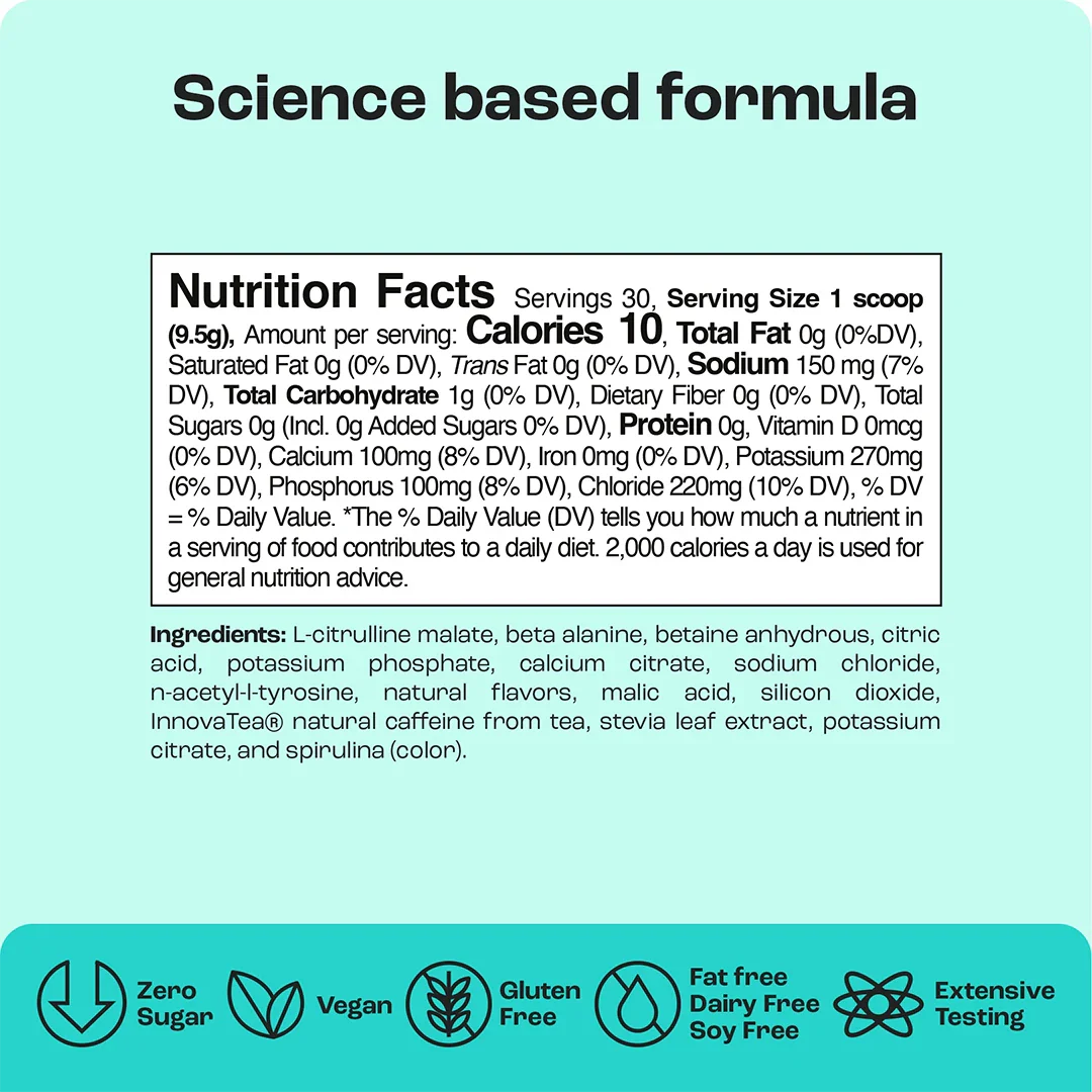 KEY NUTRIENTS Pre-Workout with Electrolytes - Blue Raspberry