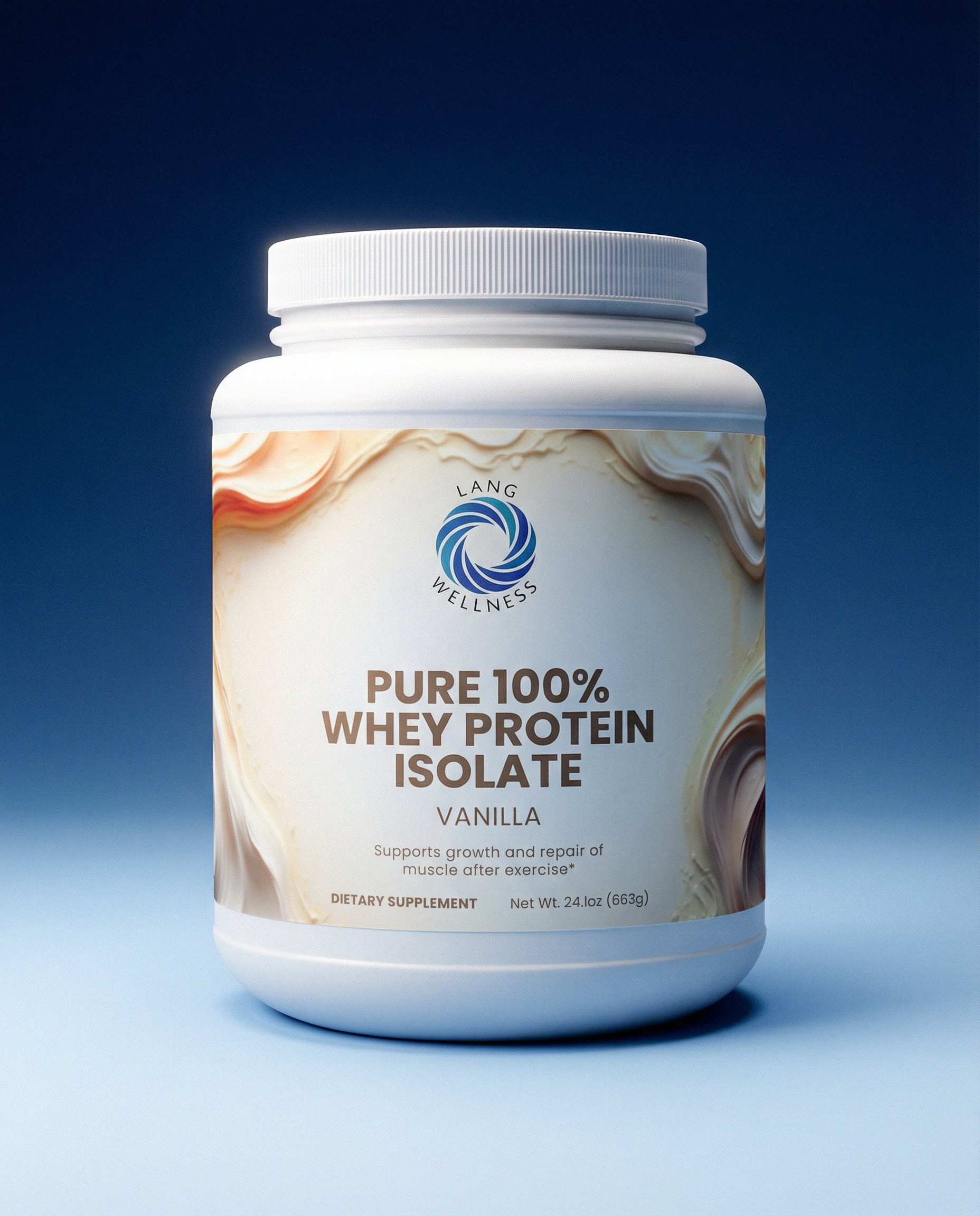 LANG WELLNESS Pure 100% Whey Protein Isolate Powder - Vanilla
