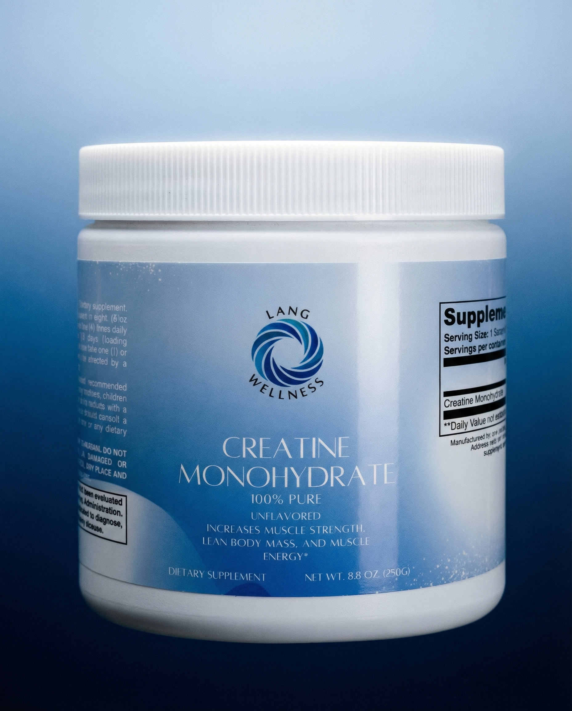 LANG WELLNESS 100% Pure Creatine Monohydrate Powder - Unflavored