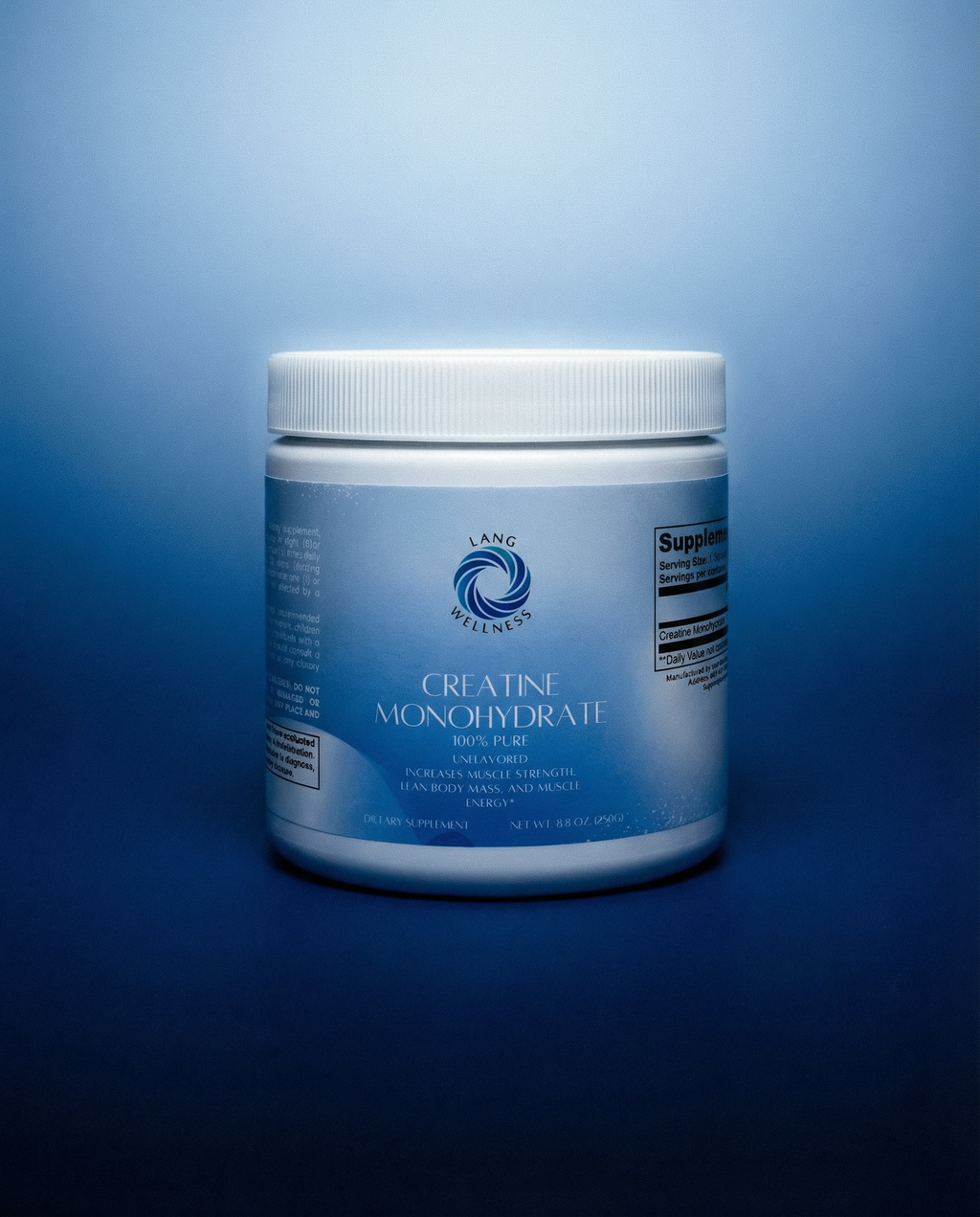 LANG WELLNESS 100% Pure Creatine Monohydrate Powder - Unflavored