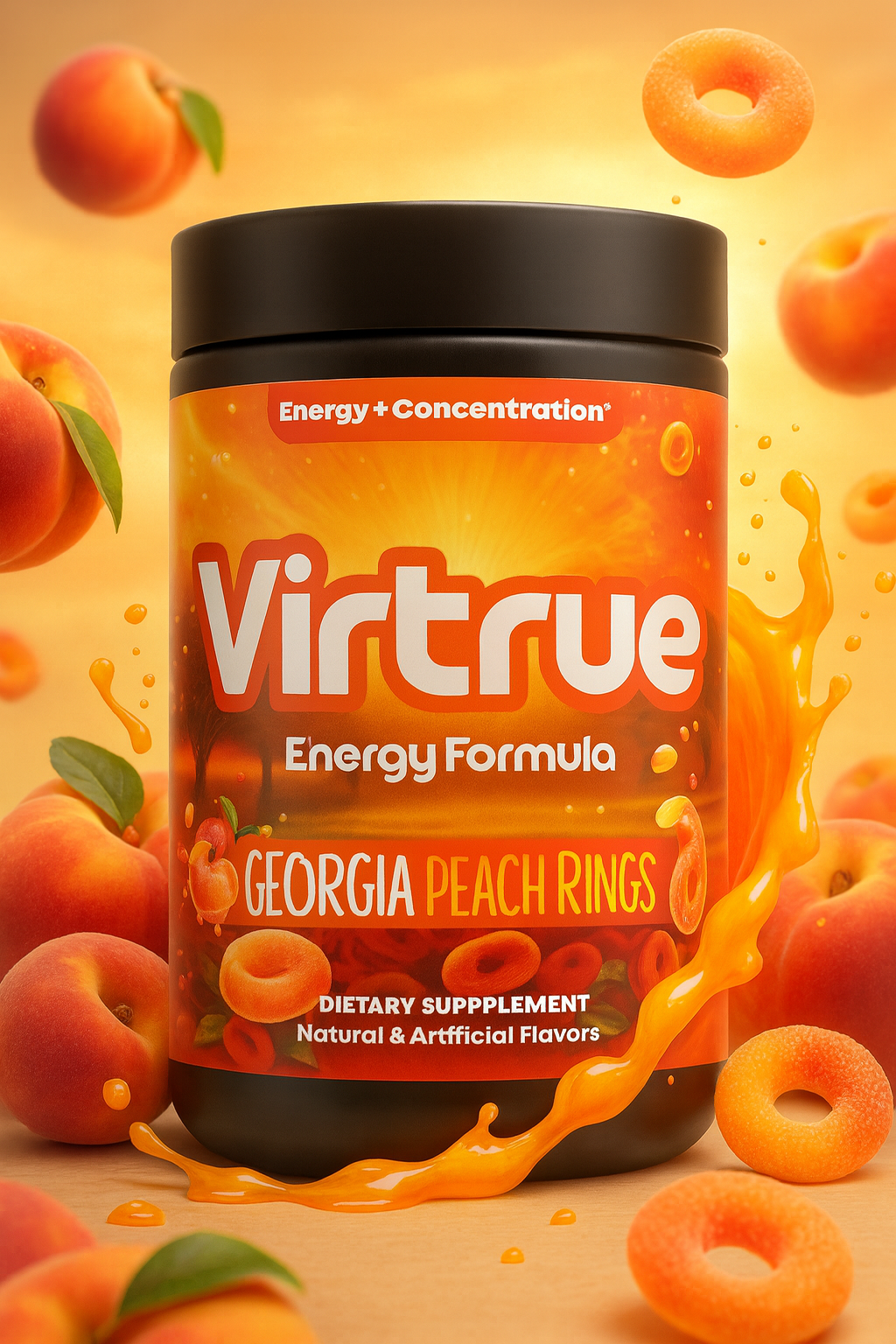 VIRTRUE Sugar-Free Pre-Workout - Georgia Peach Rings