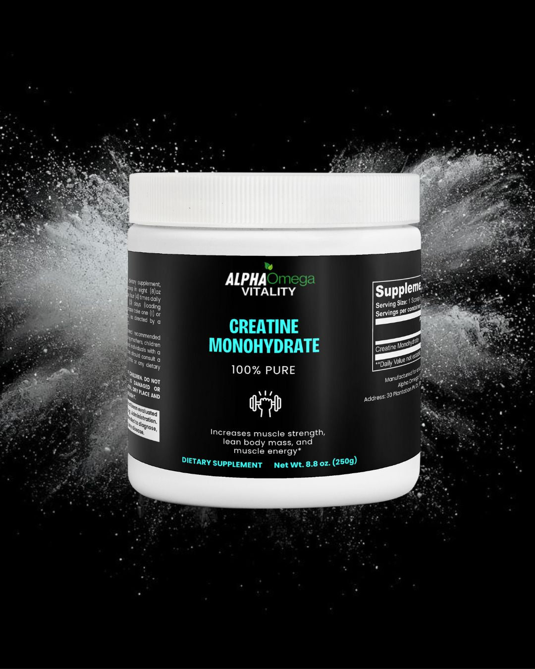 ALPHA OMEGA Pure Creatine Monohydrate Powder - Unflavored