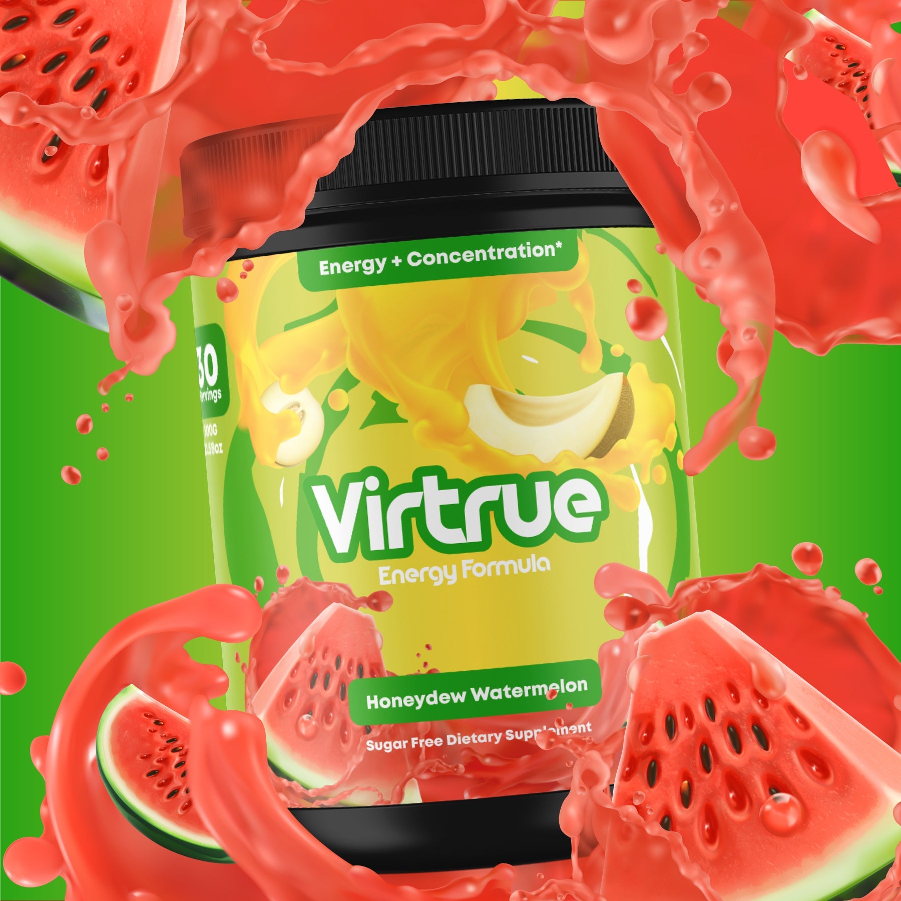 VIRTRUE Sugar-Free Pre-Workout - Watermelon