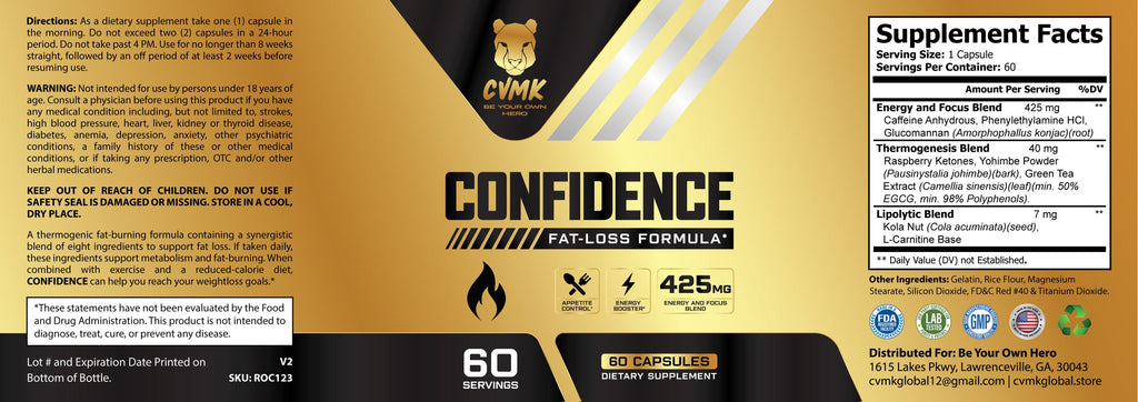 CVMK CONFIDENCE Fat-Loss Formula - 60 Capsules