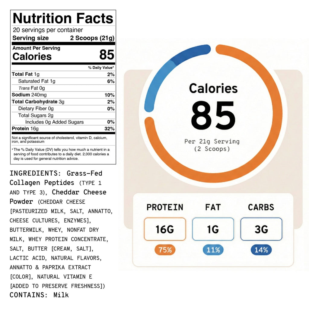 MEAL BOOSTERS Collagen + Protein Powder - Cheesy Cheese