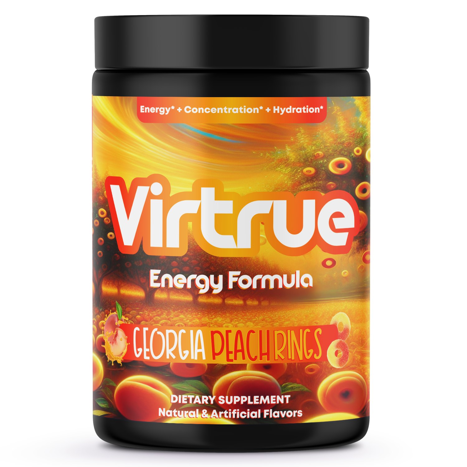 VIRTRUE Sugar-Free Pre-Workout - Georgia Peach Rings