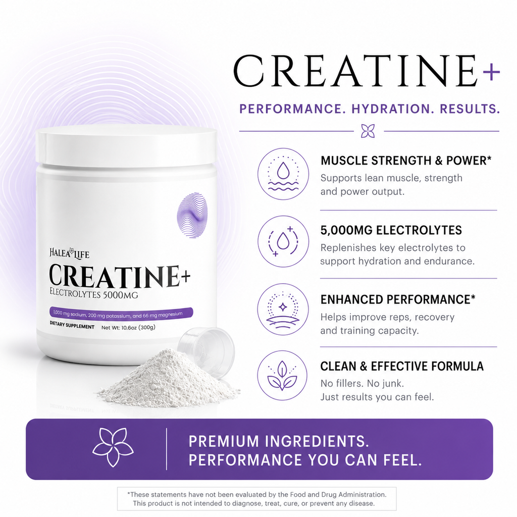 HALEA LIFE Performance Creatine + Electrolytes Powder - Unflavored