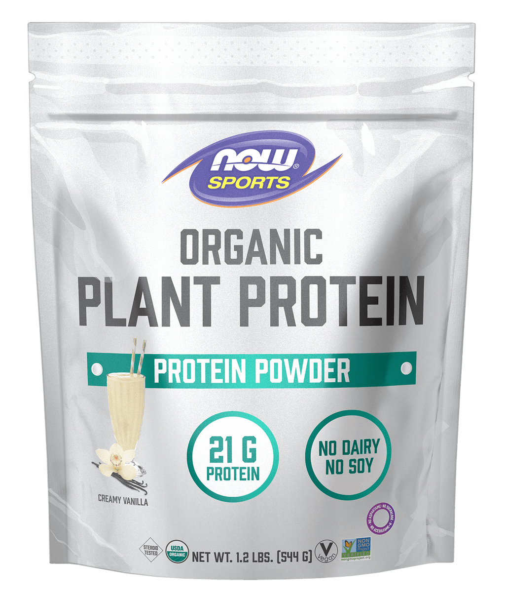NOW SPORTS Organic Plant Protein Powder - 2 Flavors