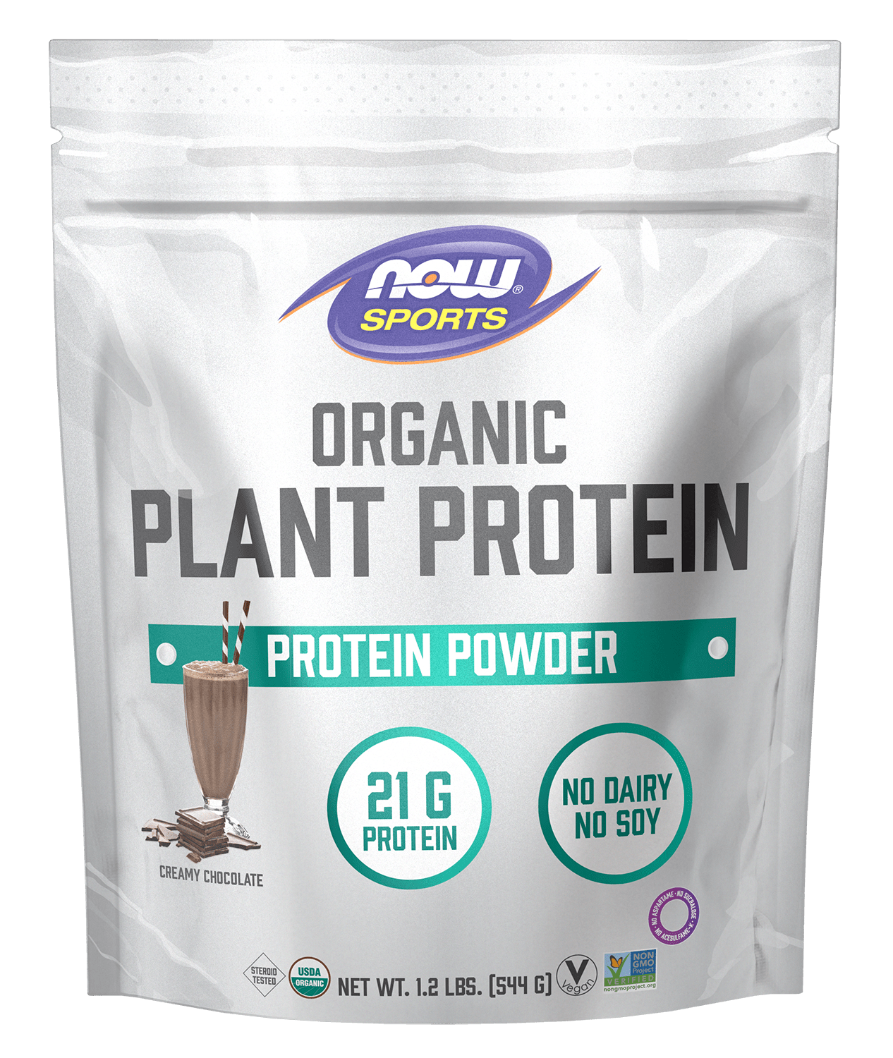 NOW SPORTS Organic Plant Protein Powder - 2 Flavors